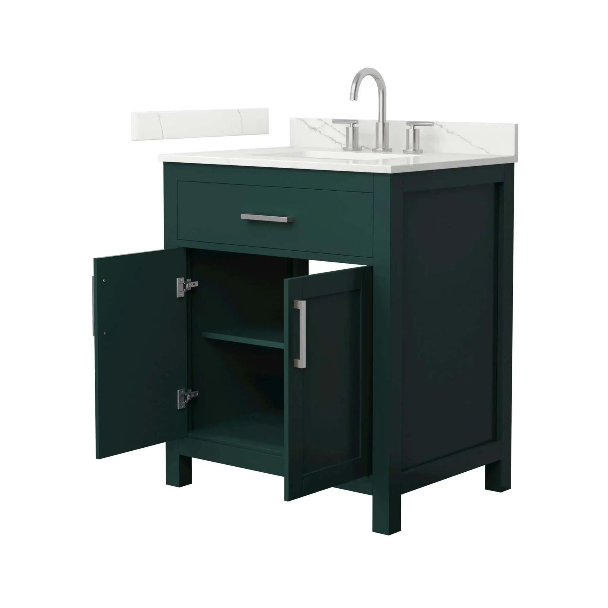 30" Beckett Single Bathroom Vanity in Green with Brushed Nickel Trim by Wyndham
