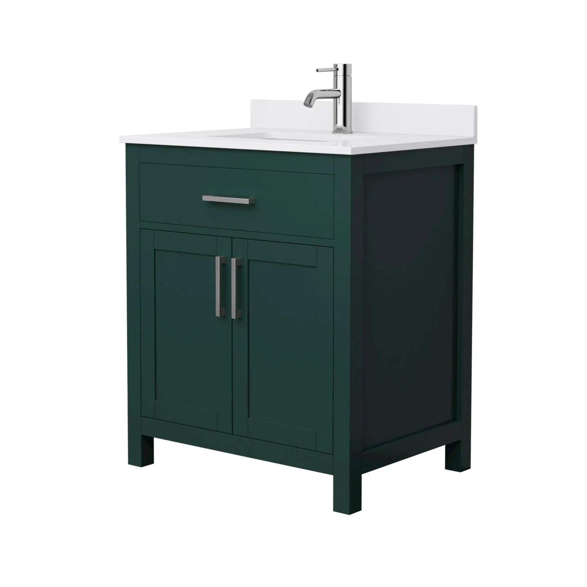 30" Beckett Single Bathroom Vanity in Green with Brushed Nickel Trim by Wyndham