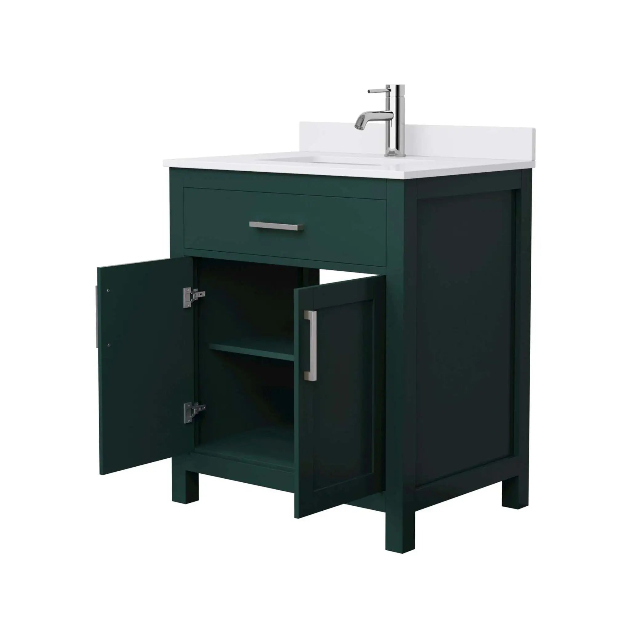 30" Beckett Single Bathroom Vanity in Green with Brushed Nickel Trim by Wyndham