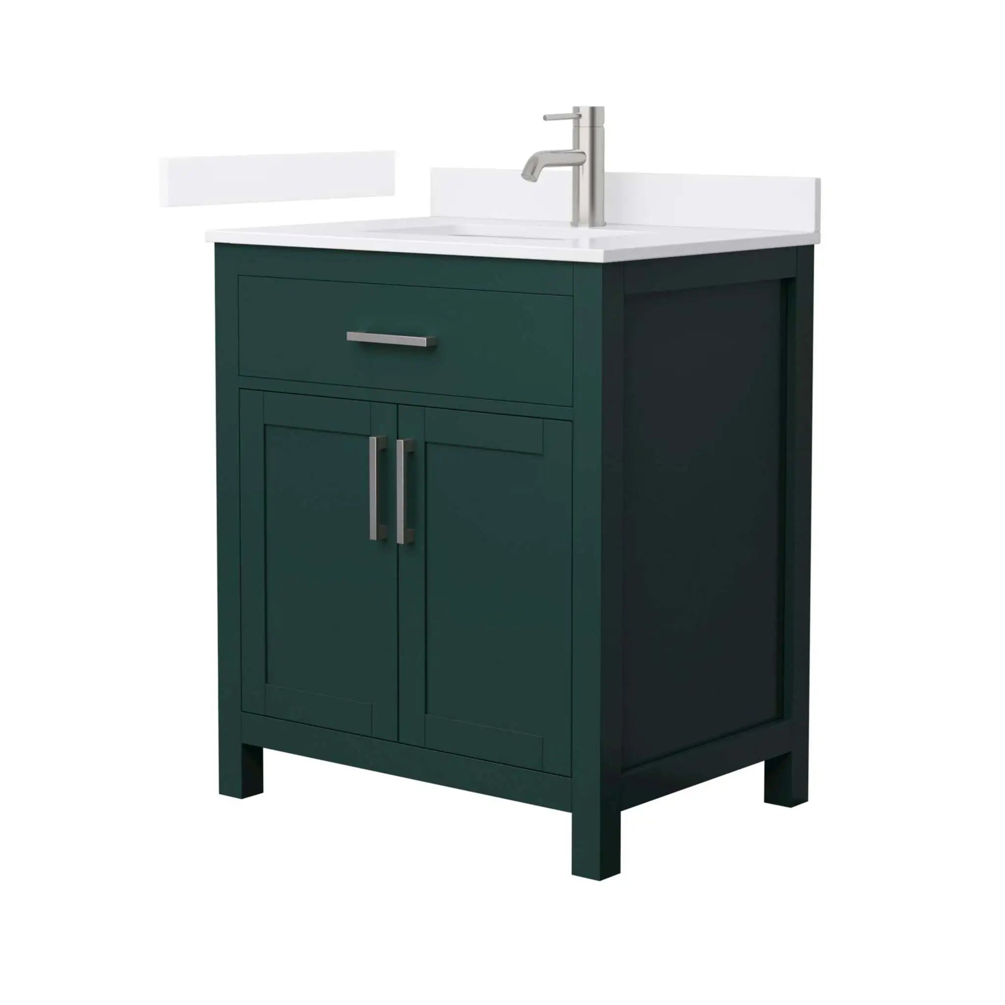 30" Beckett Single Bathroom Vanity in Green with Brushed Nickel Trim by Wyndham