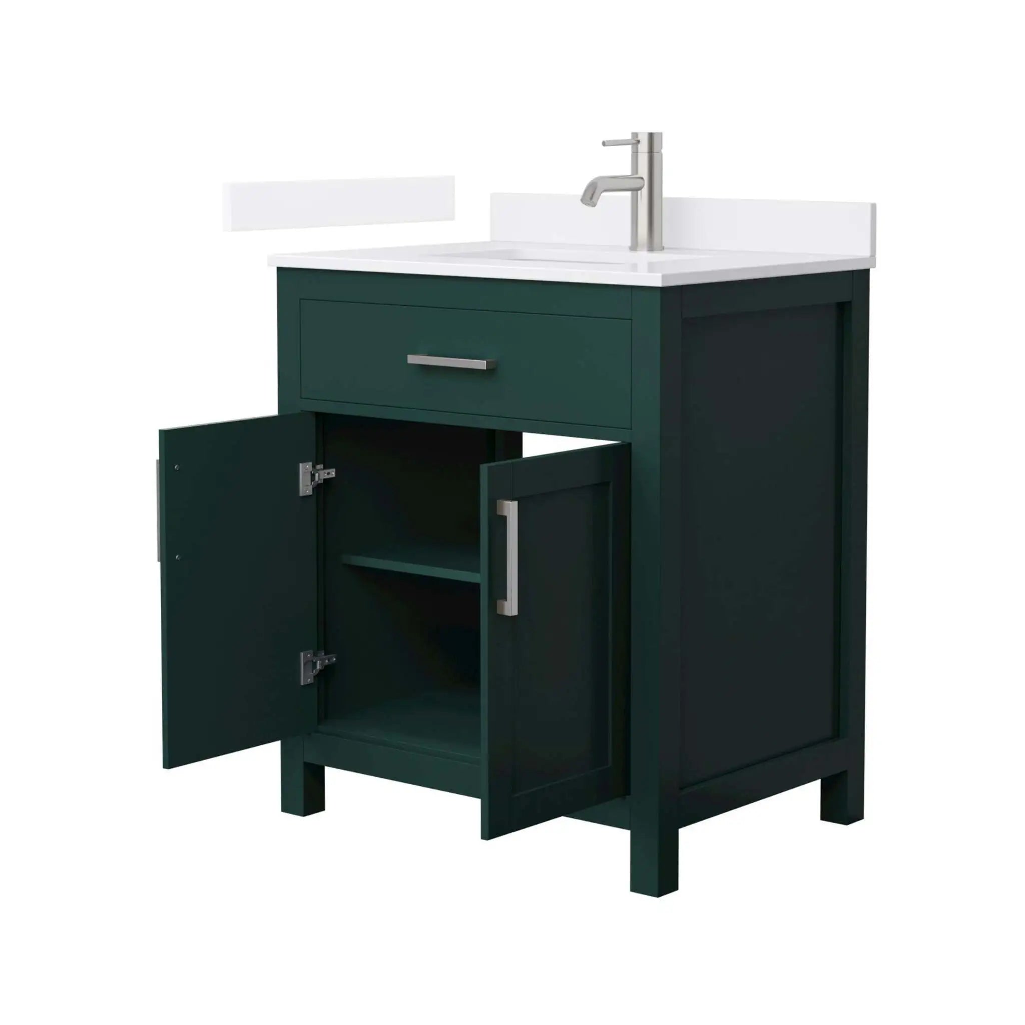 30" Beckett Single Bathroom Vanity in Green with Brushed Nickel Trim by Wyndham
