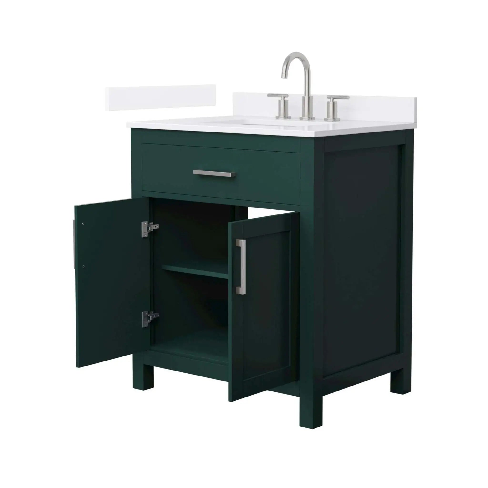 30" Beckett Single Bathroom Vanity in Green with Brushed Nickel Trim by Wyndham
