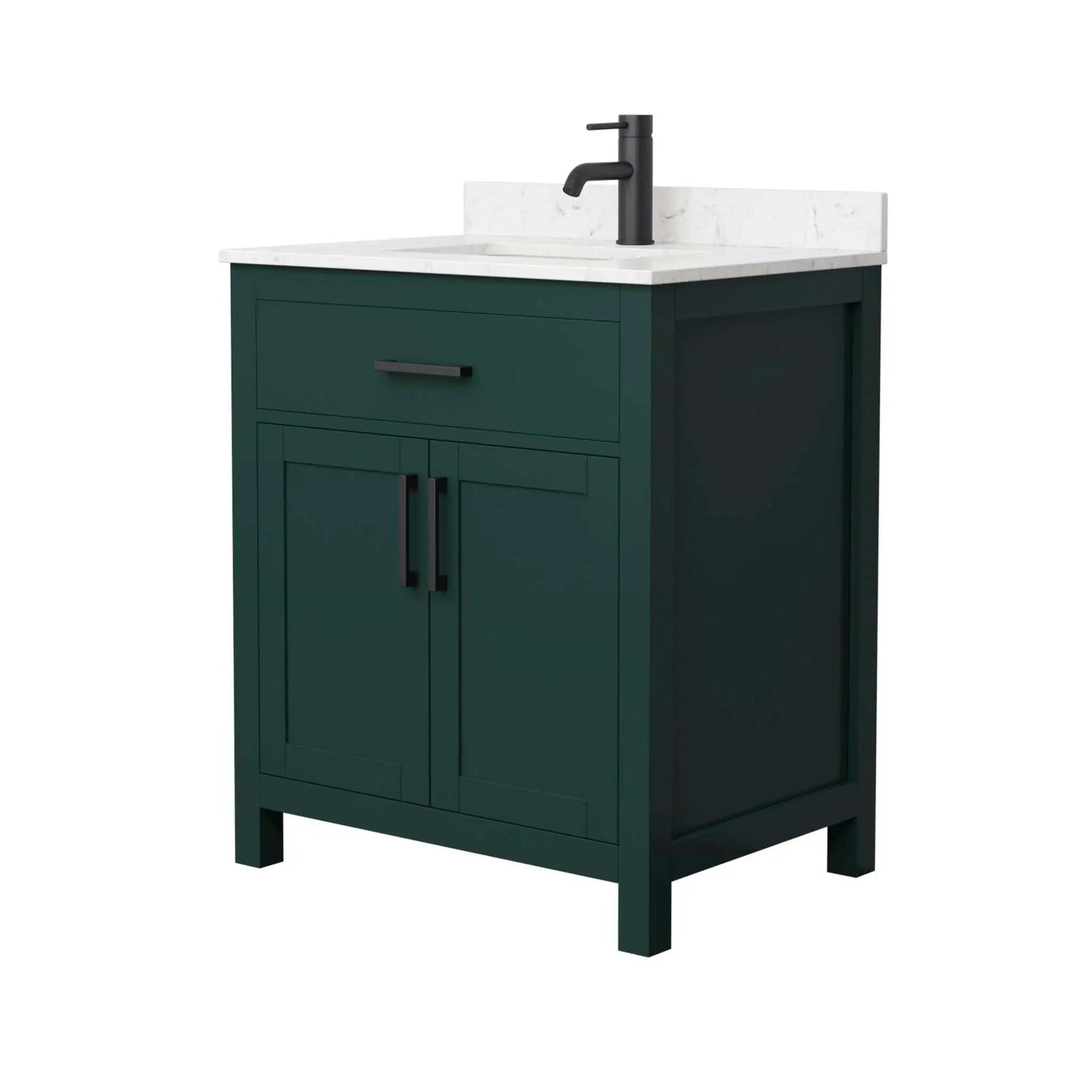 30" Beckett Single Bathroom Vanity in Green with Matte Black Trim by Wyndham
