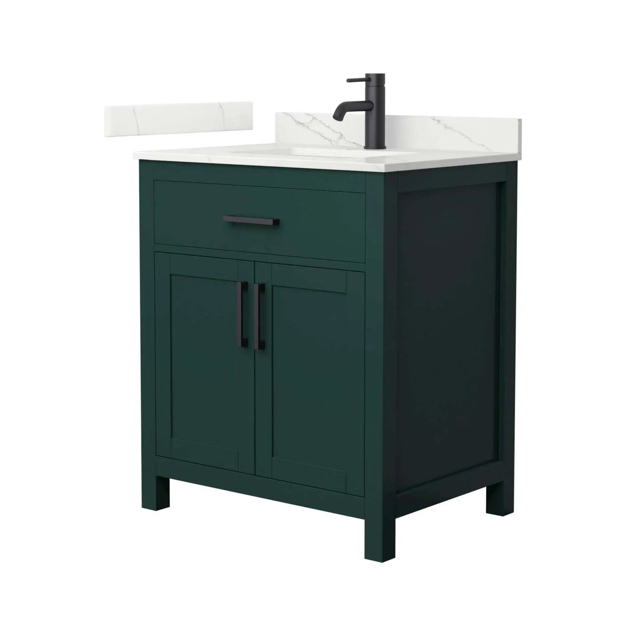 30" Beckett Single Bathroom Vanity in Green with Matte Black Trim by Wyndham