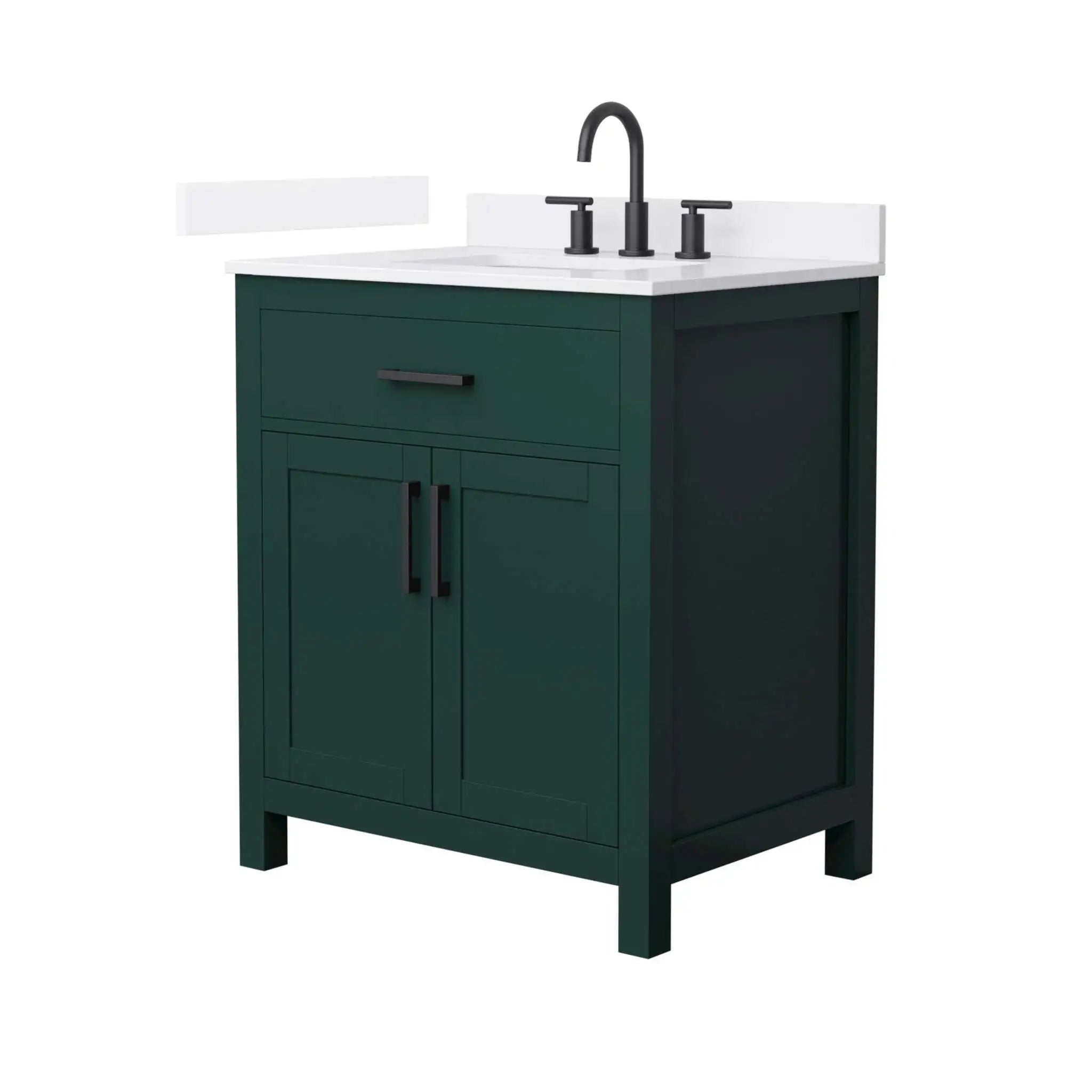 30" Beckett Single Bathroom Vanity in Green with Matte Black Trim by Wyndham