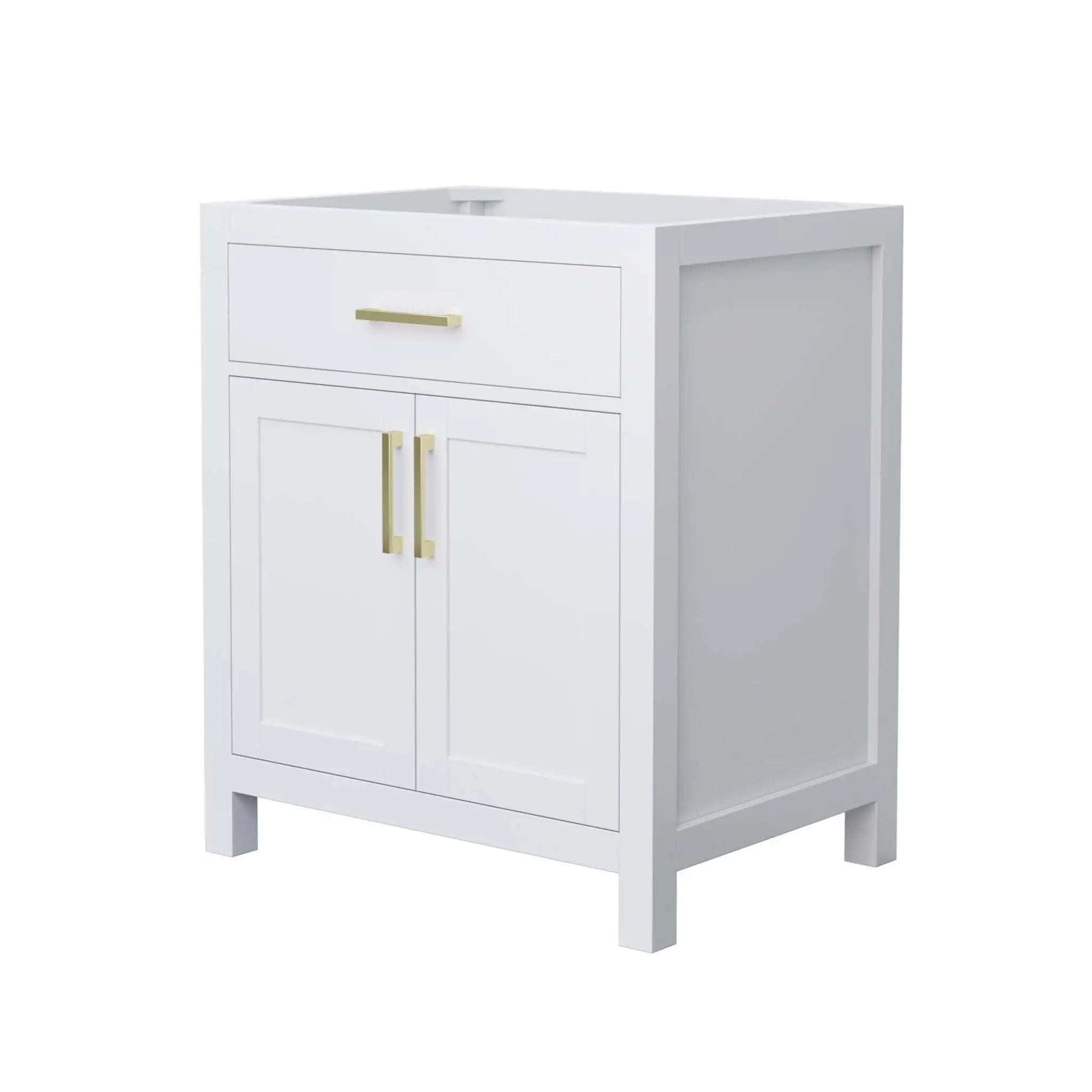 30" Beckett Single Bathroom Vanity in White with Brushed Gold Trim by Wyndham