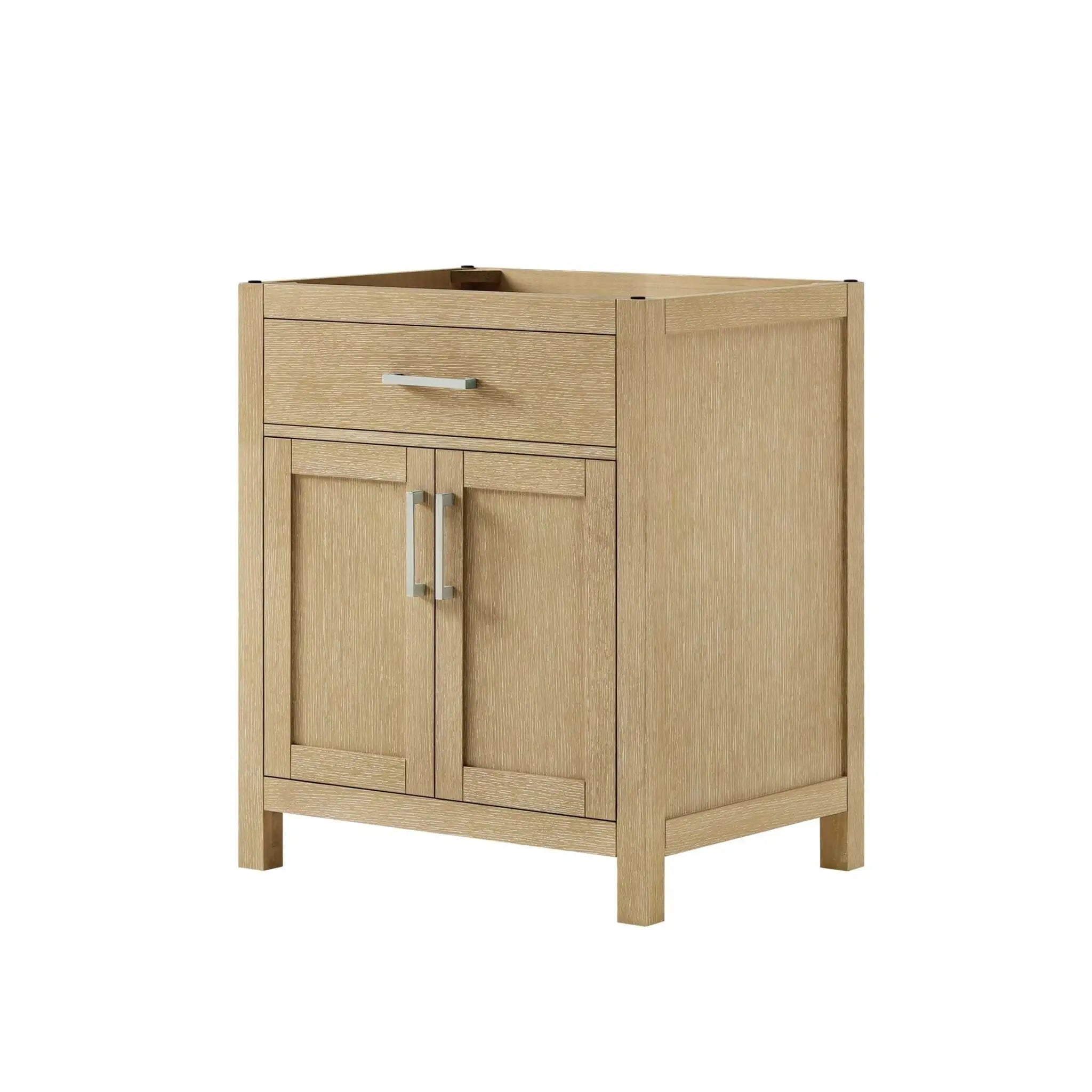 30" Beckett Single Bathroom Vanity in Whitewashed Oak with Brushed Nickel Trim by Wyndham