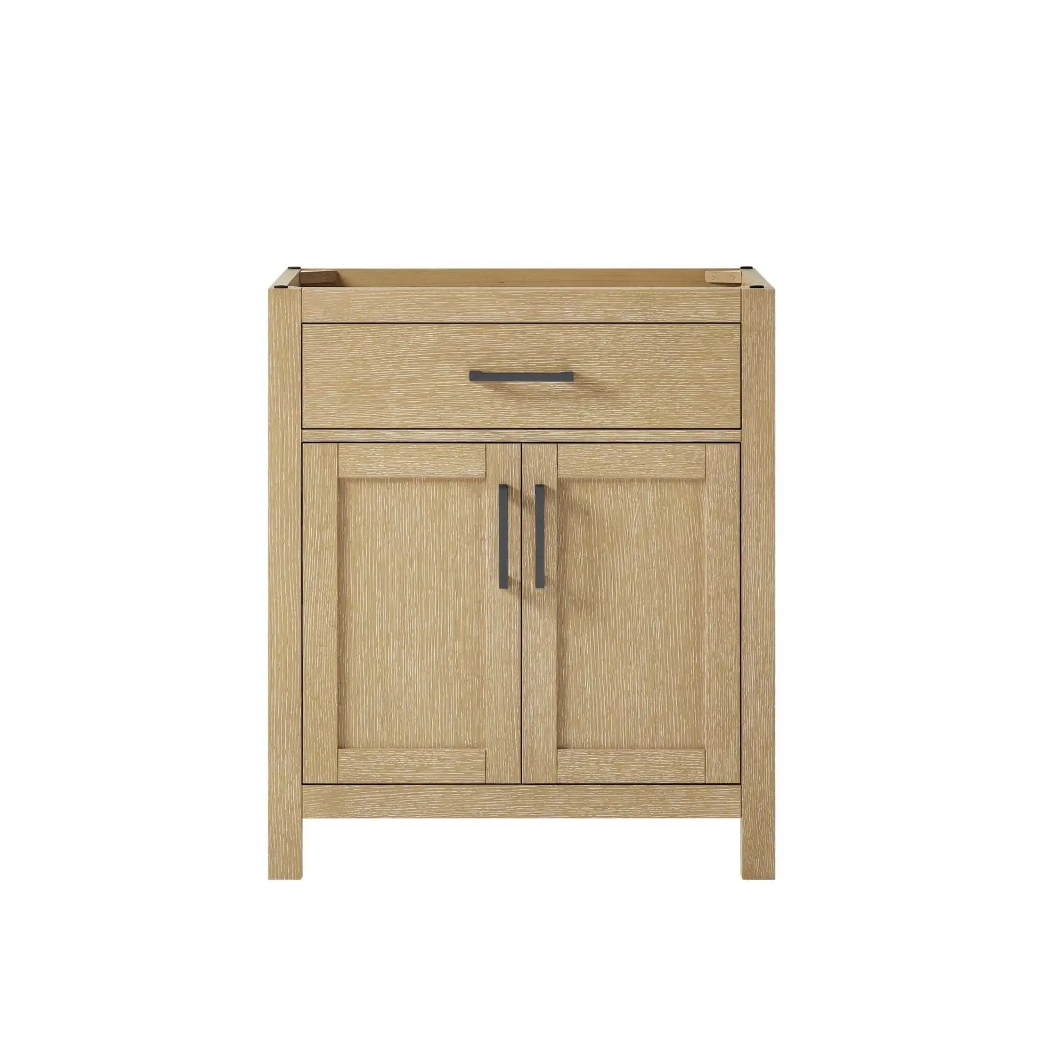 30" Beckett Single Bathroom Vanity in Whitewashed Oak with Matte Black Trim by Wyndham