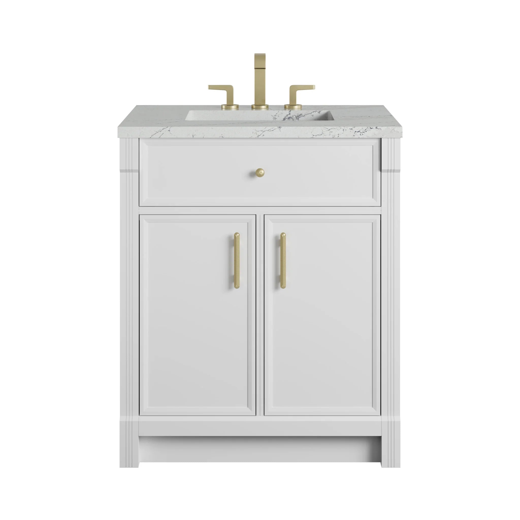 30" Bellshire Single Vanity in Bright White by James Martin Vanities-Ethereal Noctis Silestone 