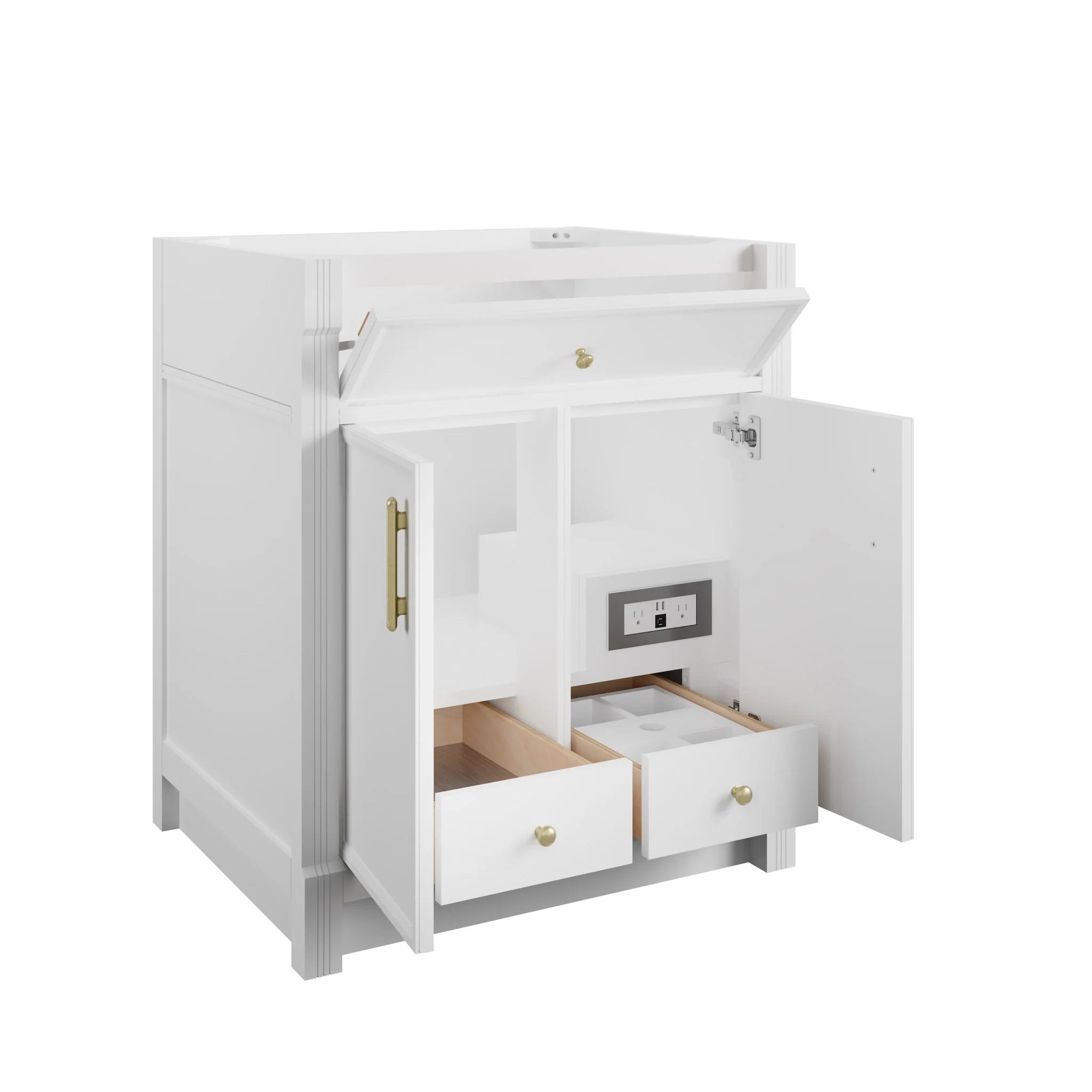 30" Bellshire Single Vanity in Bright White by James Martin Vanities-Lime Delight Silestone 6