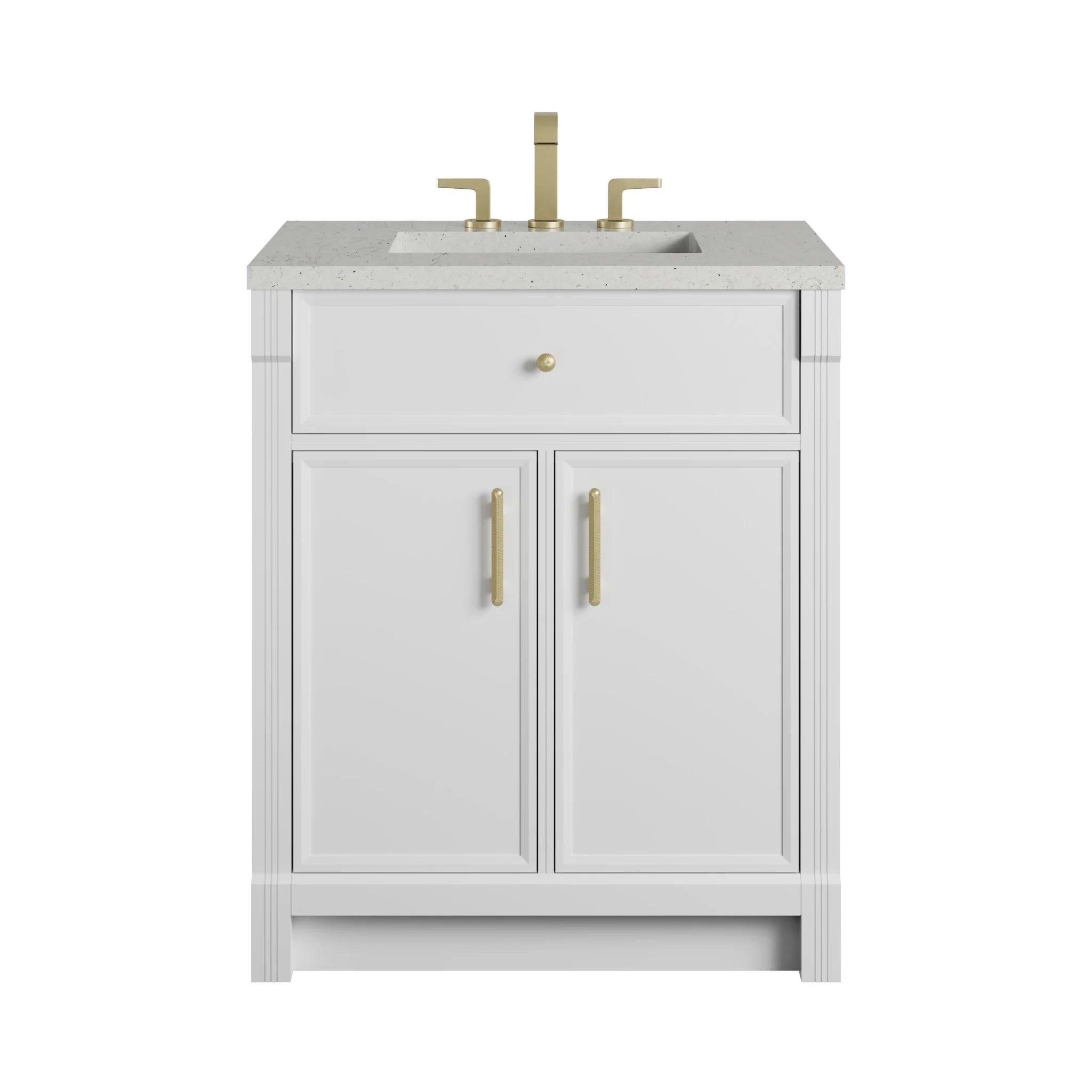 30" Bellshire Single Vanity in Bright White by James Martin Vanities-Lime Delight Silestone 