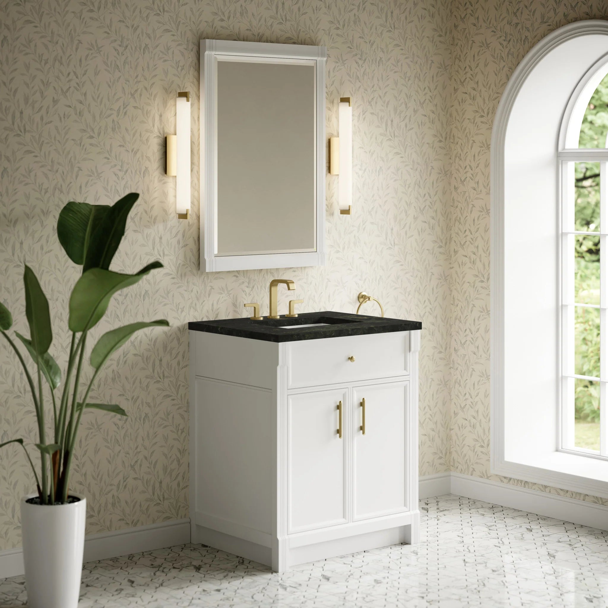 30" Bellshire Single Vanity in Bright White by James Martin Vanities-Phantome Eclos 2