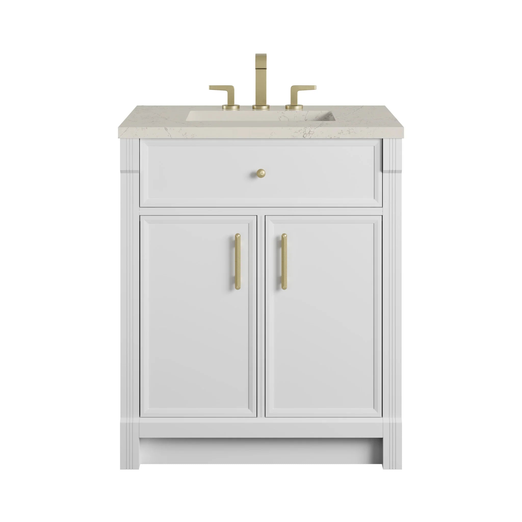 30" Bellshire Single Vanity in Bright White by James Martin Vanities-Siberian Silestone 