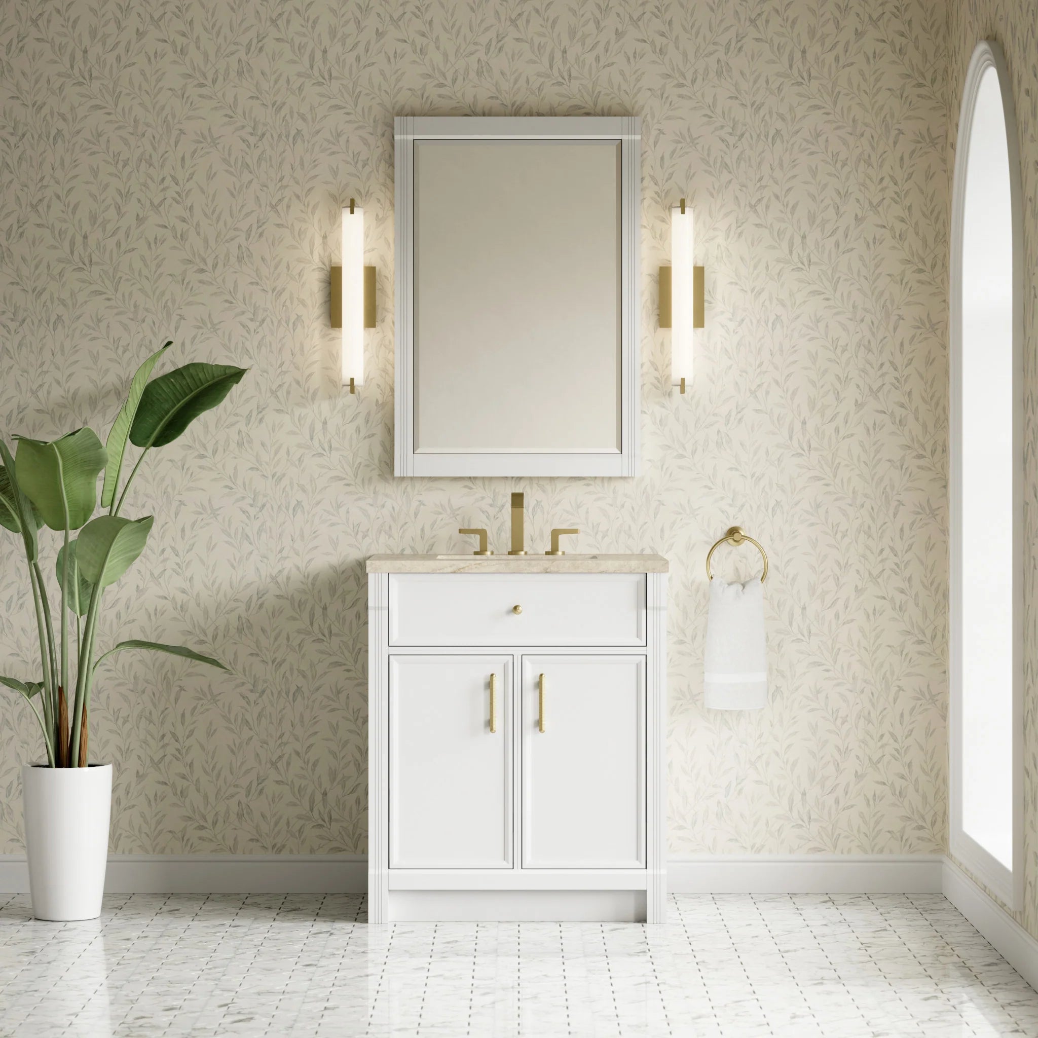 30" Bellshire Single Vanity in Bright White by James Martin Vanities-Tajnar Eclos 1