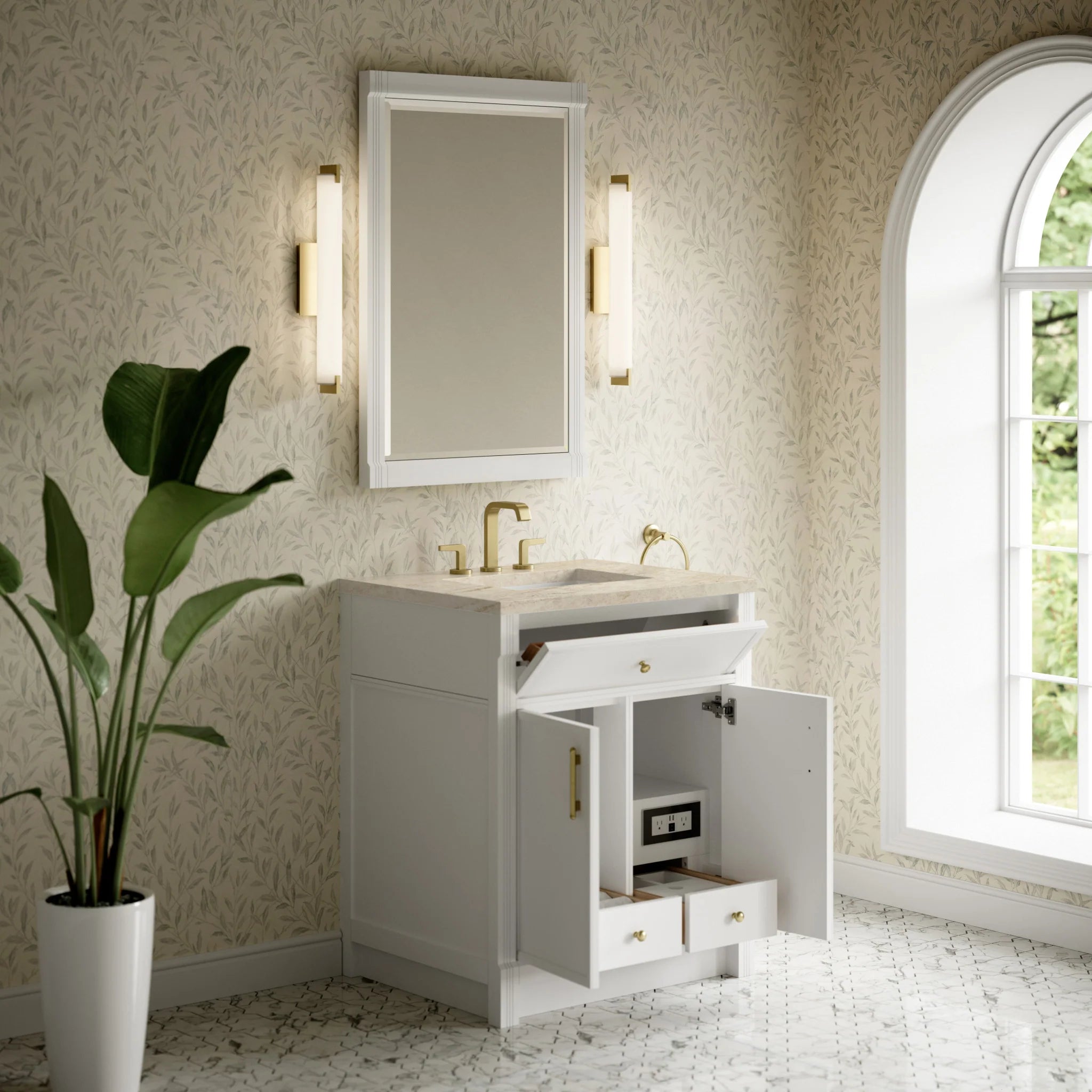 30" Bellshire Single Vanity in Bright White by James Martin Vanities-Tajnar Eclos 3