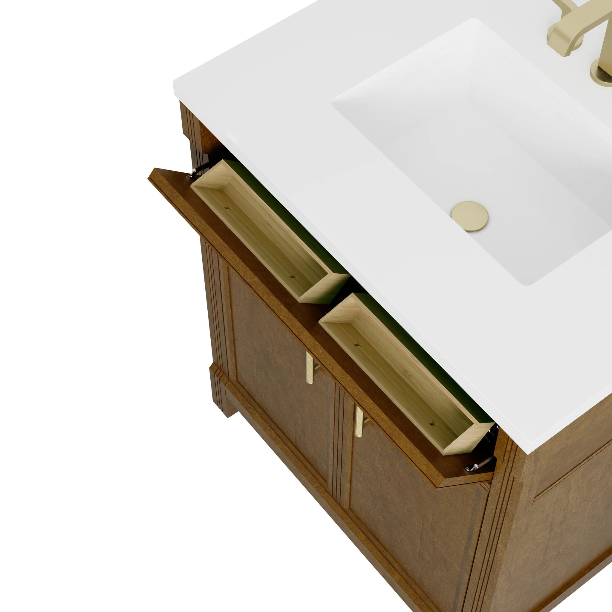30" Bellshire Single Vanity in Honey Oak by James Martin Vanities-Lime Delight Silestone 14
