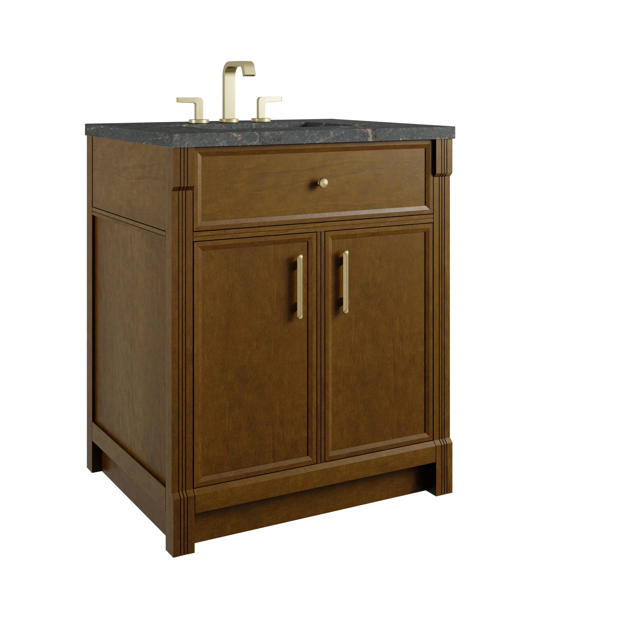 30" Bellshire Single Vanity in Honey Oak by James Martin Vanities-Parisien Bleu Silestone 9