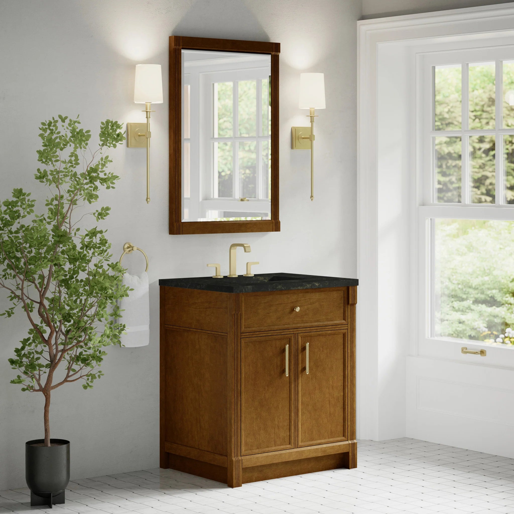 30" Bellshire Single Vanity in Honey Oak by James Martin Vanities-Phantome Eclos 2