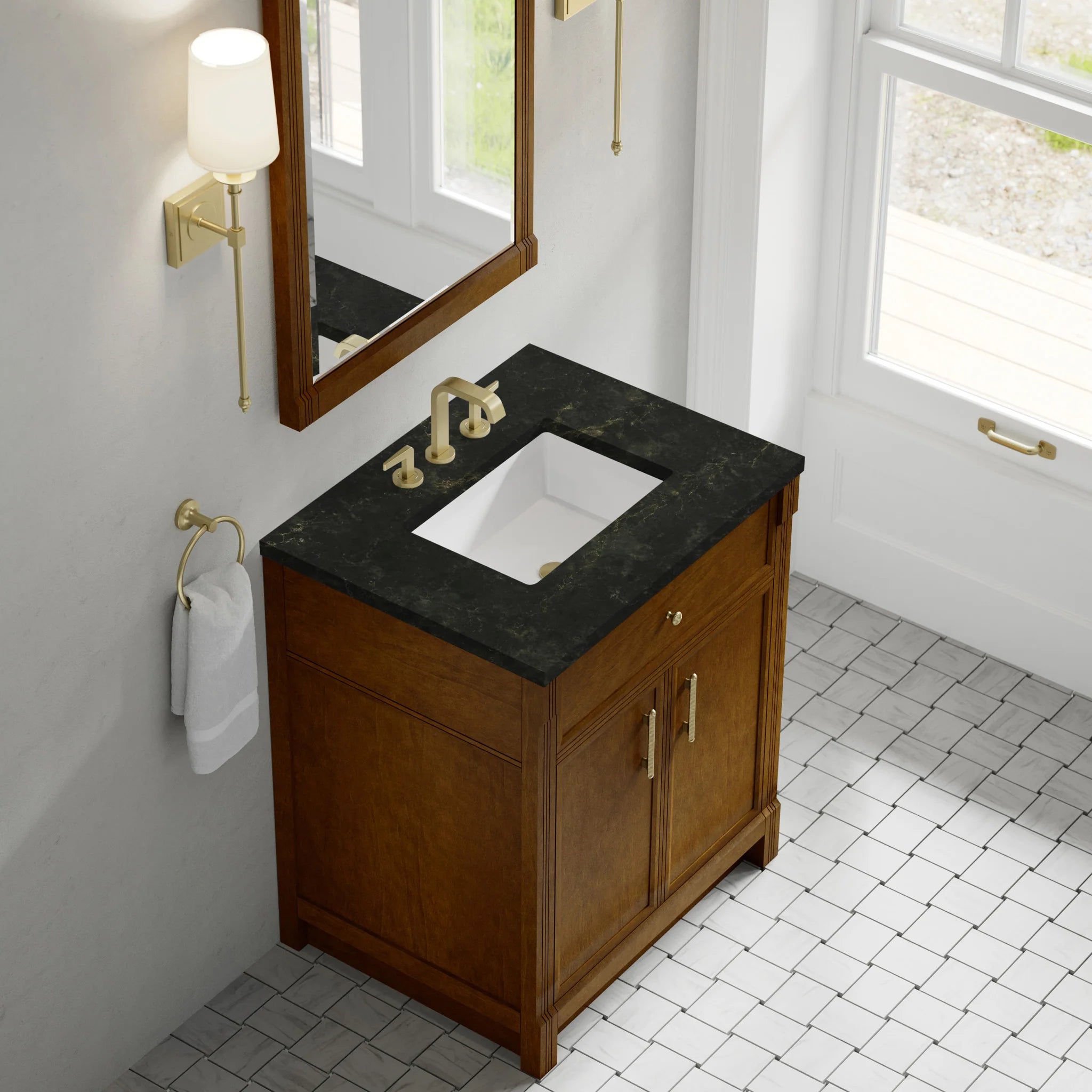 30" Bellshire Single Vanity in Honey Oak by James Martin Vanities-Phantome Eclos 5