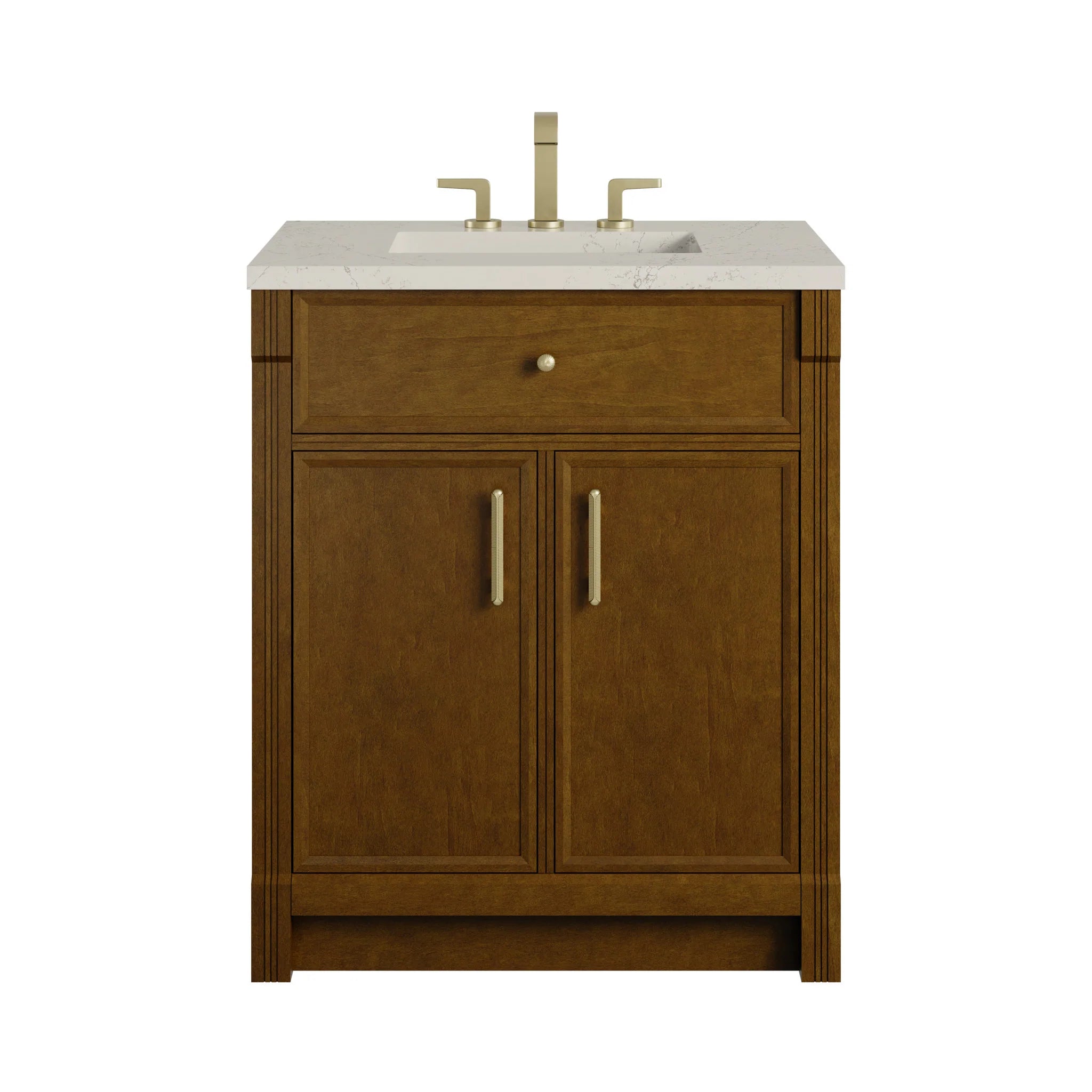 30" Bellshire Single Vanity in Honey Oak by James Martin Vanities-Siberian Silestone 