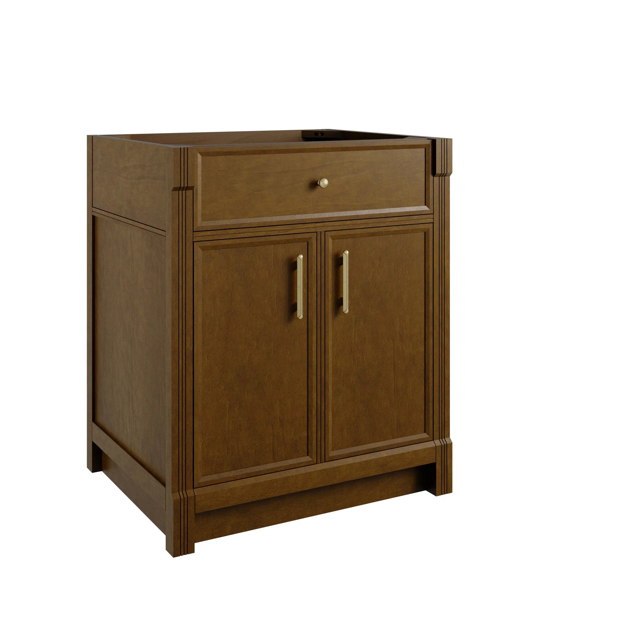 30" Bellshire Single Vanity in Honey Oak by James Martin Vanities-White Zeus Silestone 10