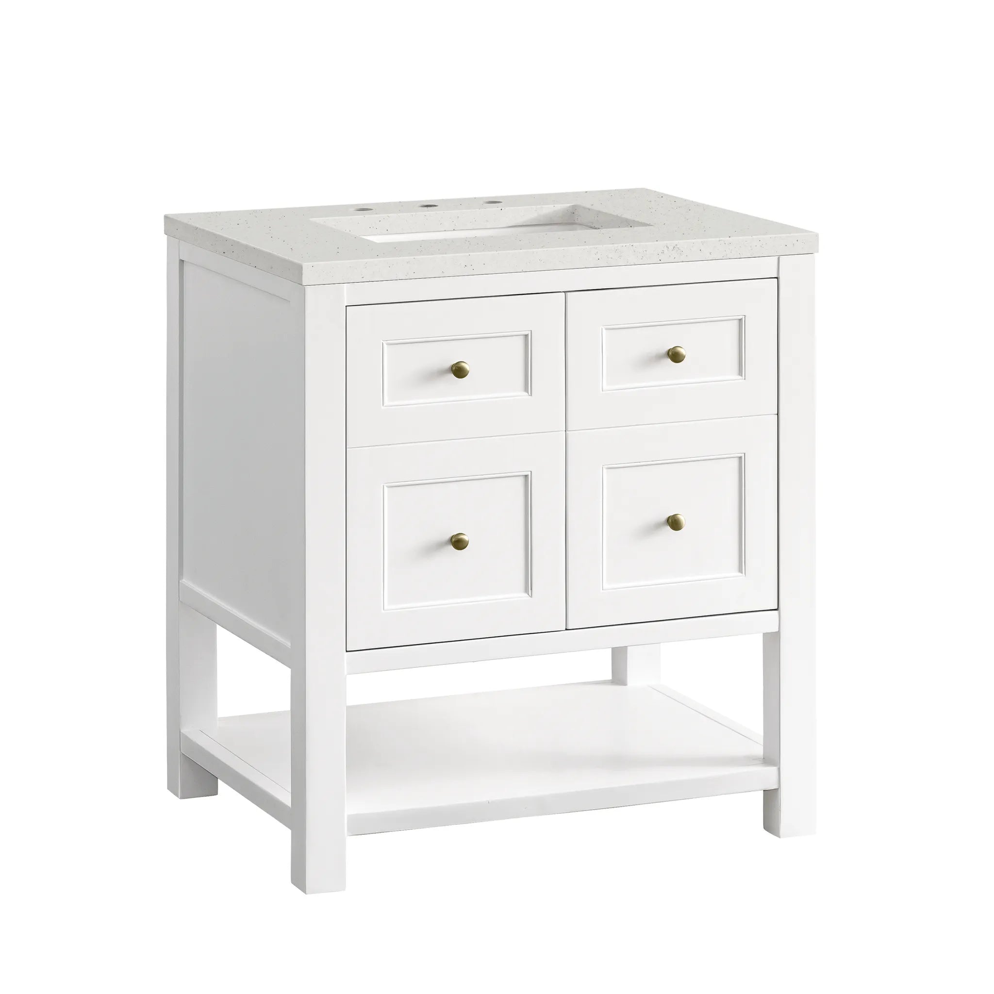 30" Breckenridge Single Vanity in Bright White-Lime Delight Silestone-8" Widespread image 5