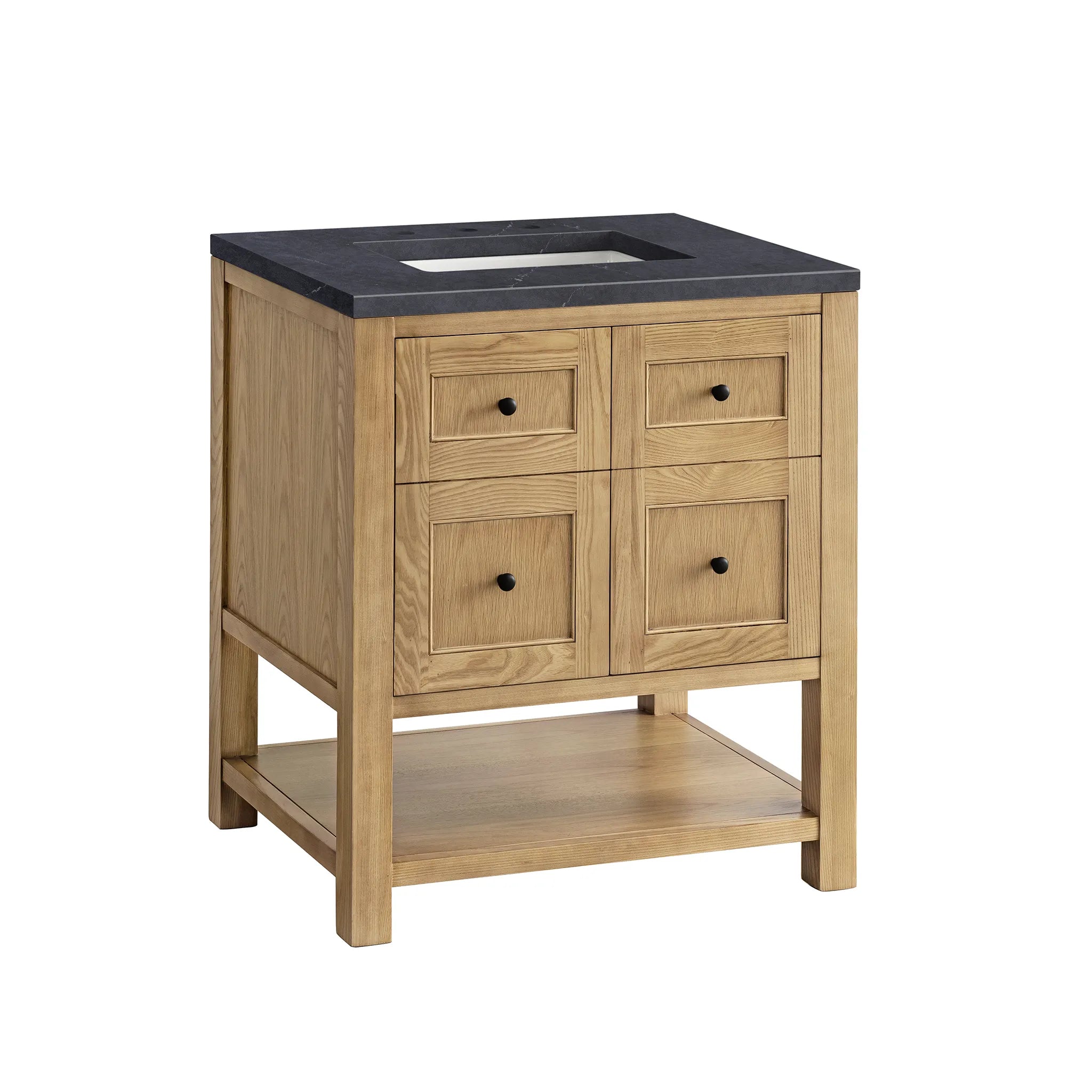 30" Breckenridge Single Vanity in Light Natural Oak-Charcoal Soapstone Silestone-8" Widespread image 5