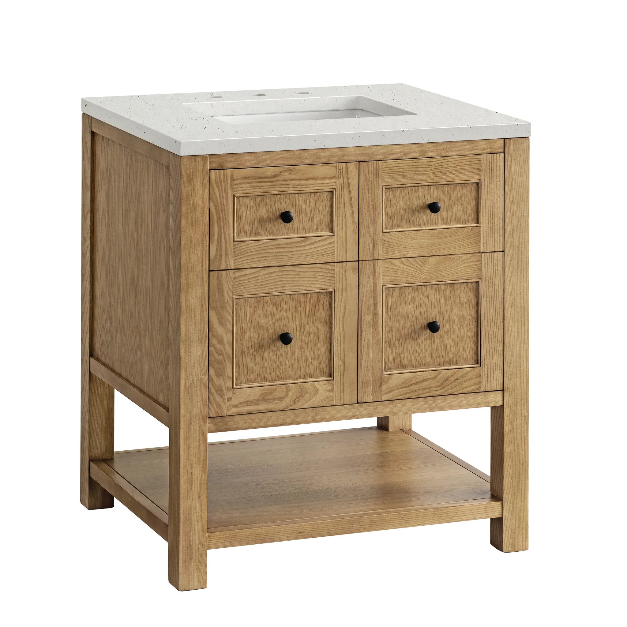 30" Breckenridge Single Vanity in Light Natural Oak-Lime Delight Silestone-8" Widespread image 5
