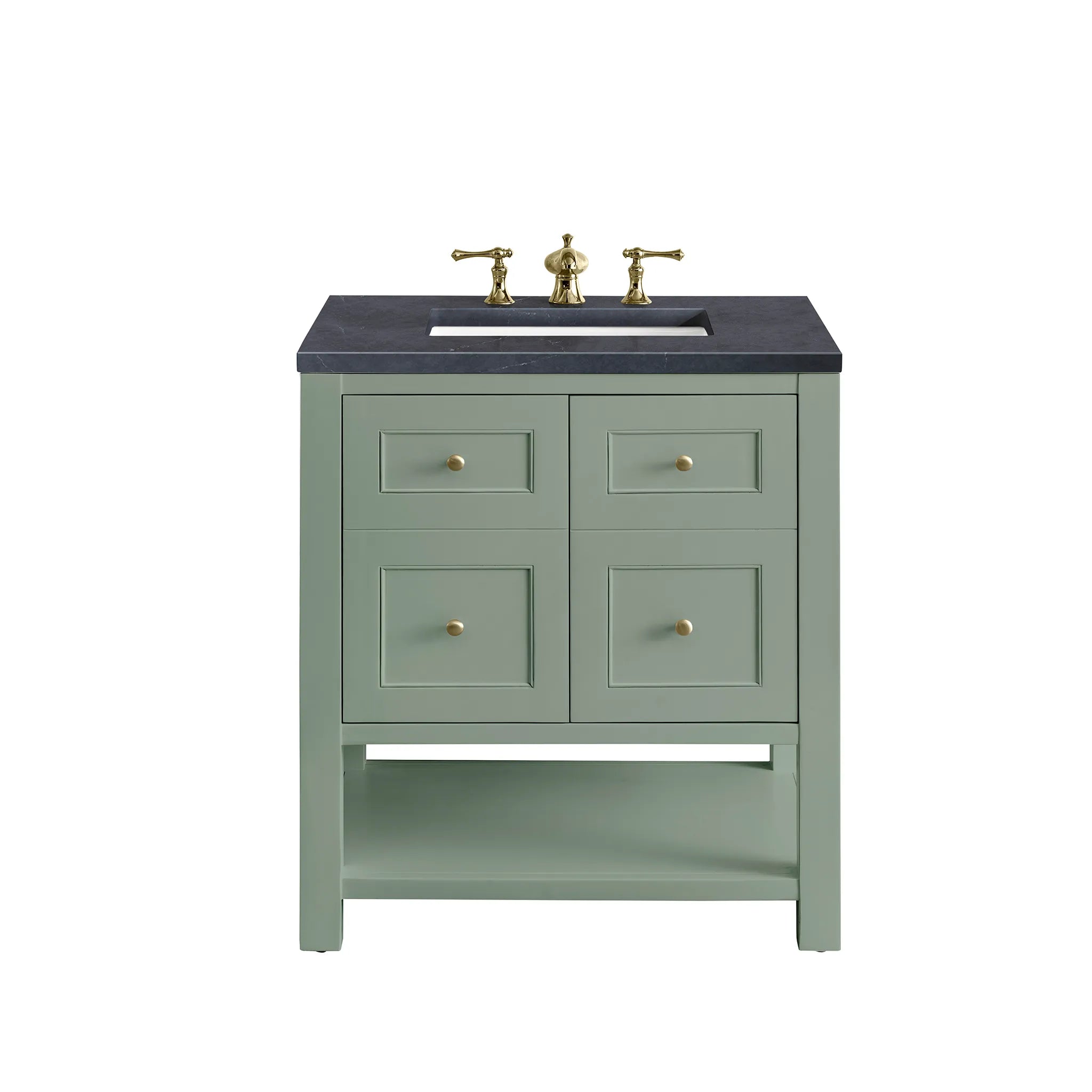 30" Breckenridge Single Vanity in Smokey Celadon-Charcoal Soapstone Silestone-8" Widespread image