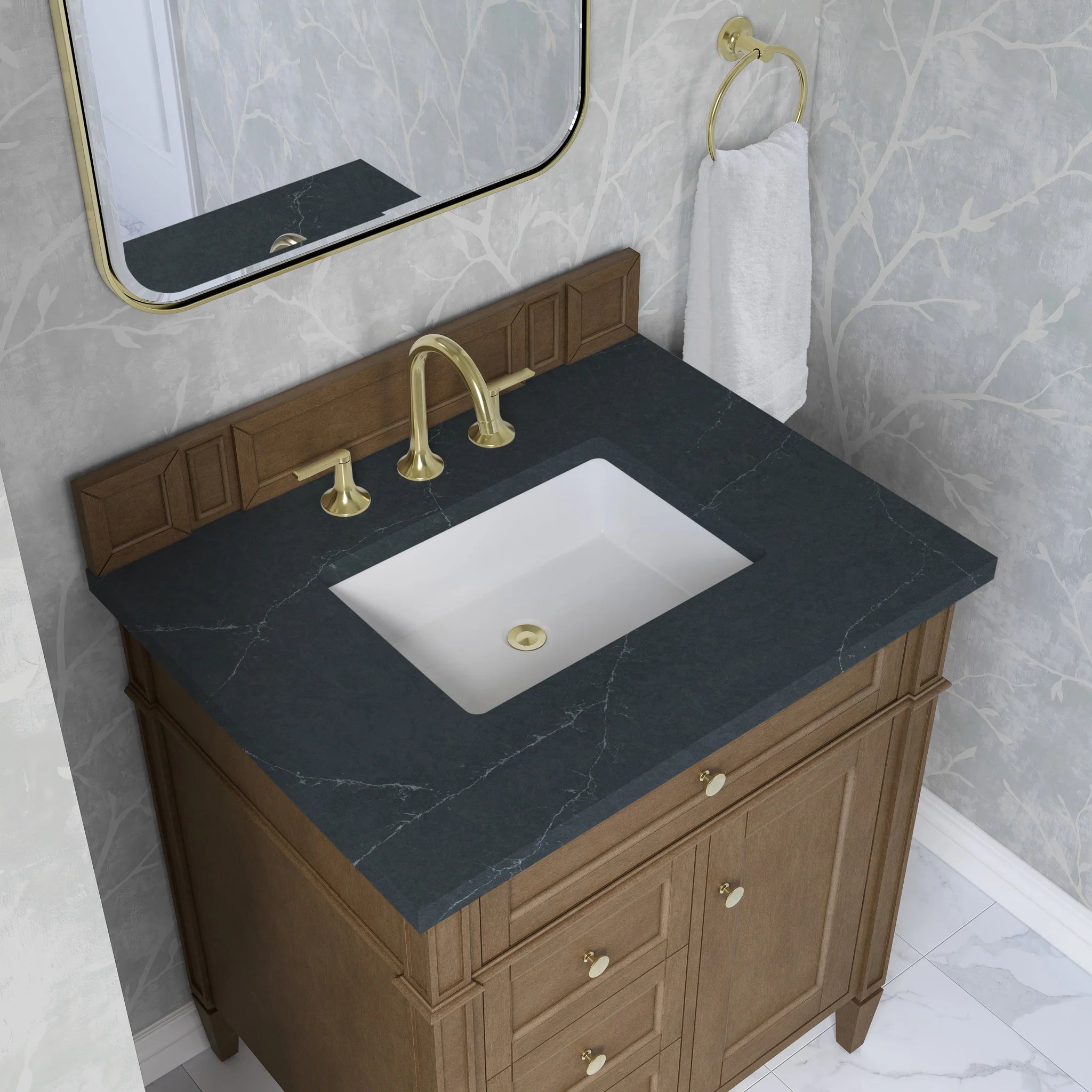 30" Brittany Single Vanity in Pecan by James Martin Vanities-Charcoal Soapstone Silestone 6