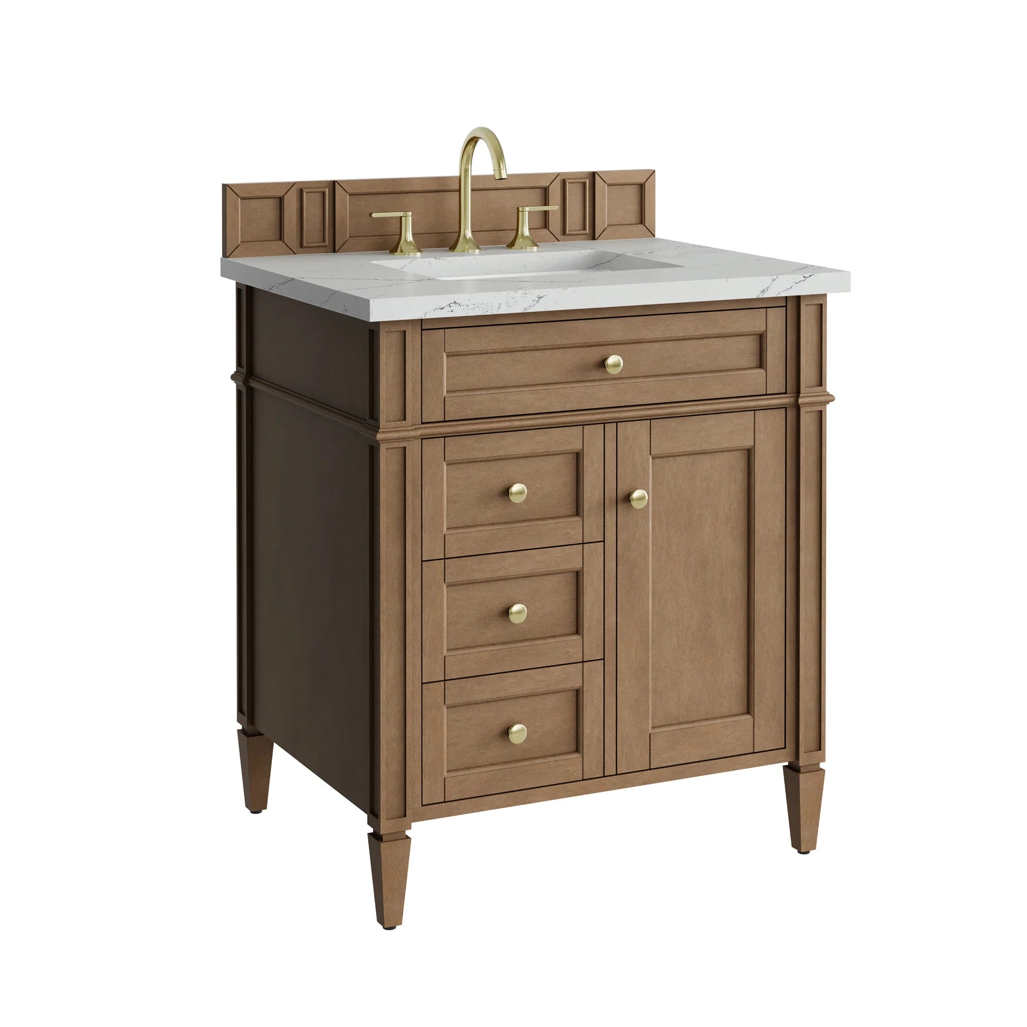 30" Brittany Single Vanity in Pecan by James Martin Vanities-Ethereal Noctis Silestone 10