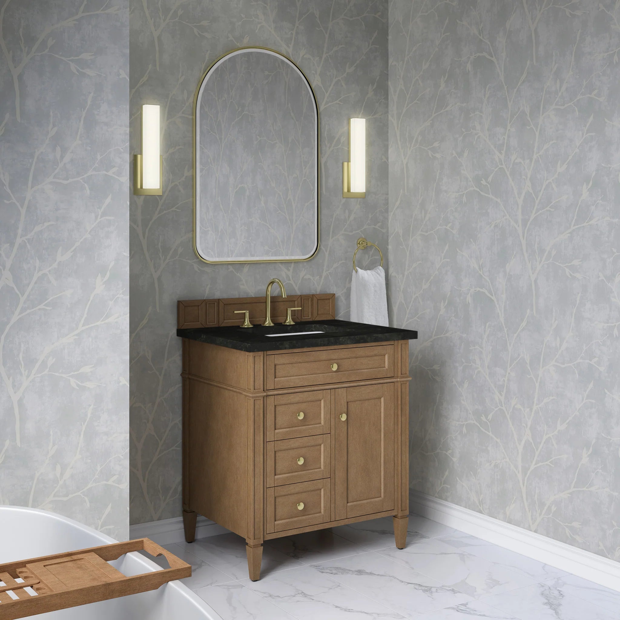 30" Brittany Single Vanity in Pecan by James Martin Vanities-Phantome Eclos 2