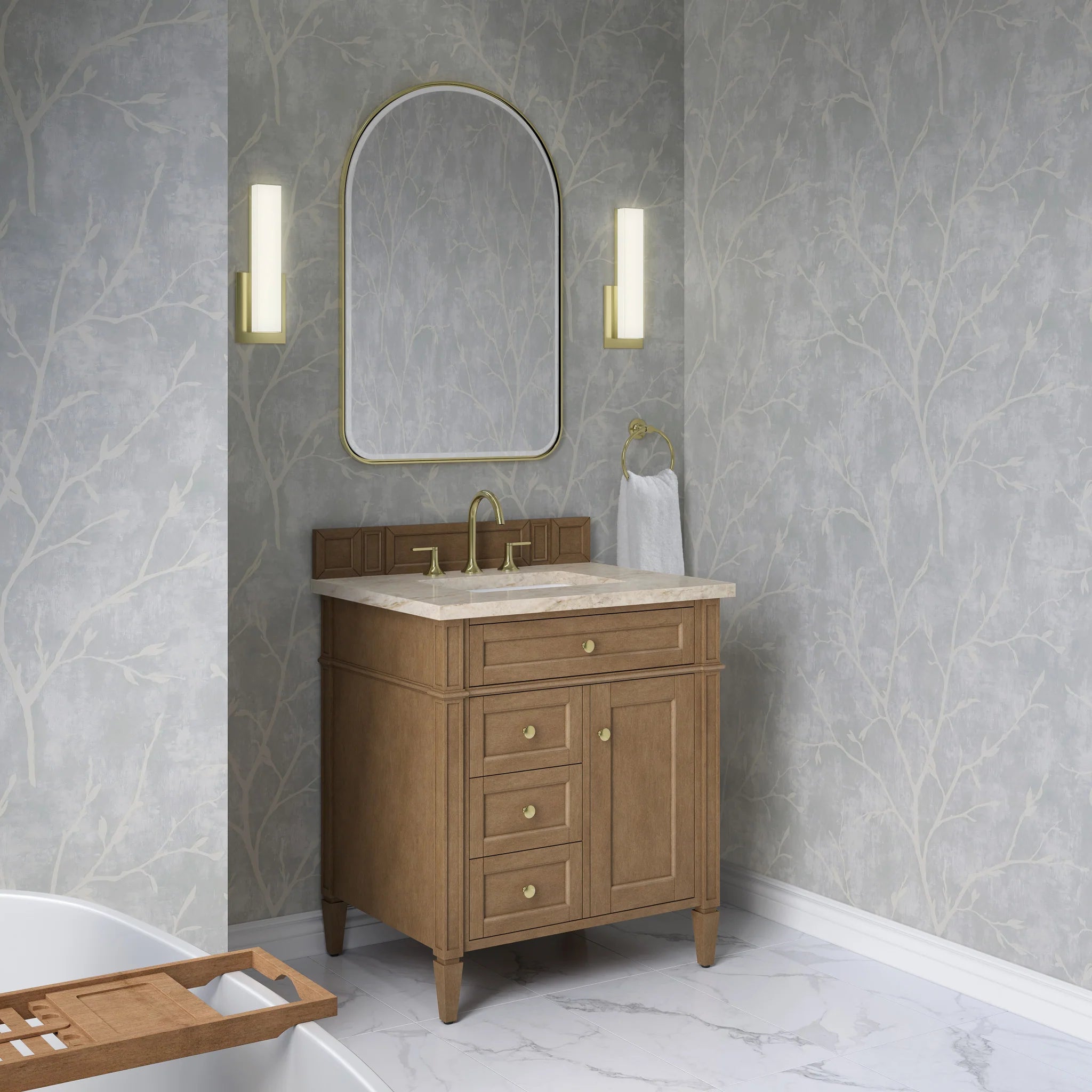 30" Brittany Single Vanity in Pecan by James Martin Vanities-Tajnar Eclos 2