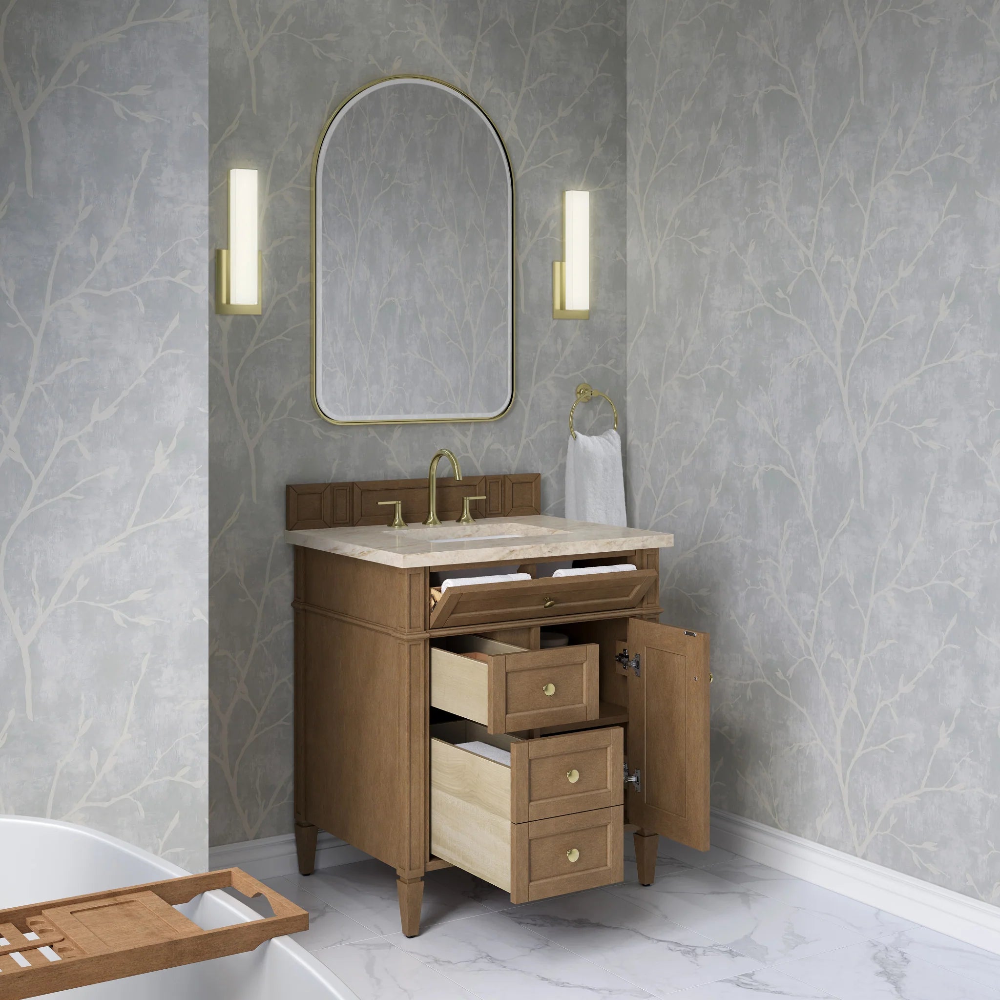 30" Brittany Single Vanity in Pecan by James Martin Vanities-Tajnar Eclos 3