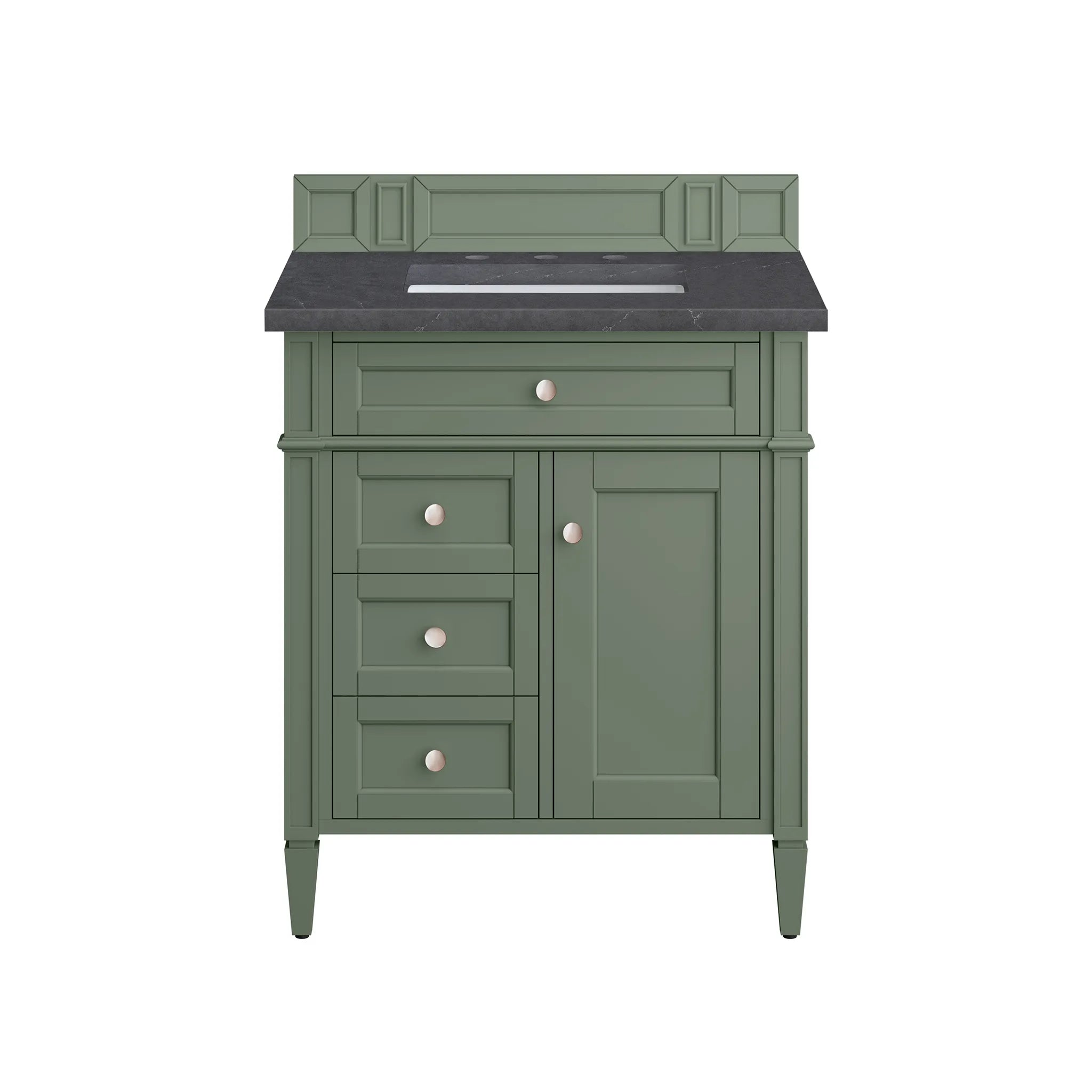 30" Brittany Single Vanity in Smokey Celadon-Charcoal Soapstone Silestone-8" Widespread image 1