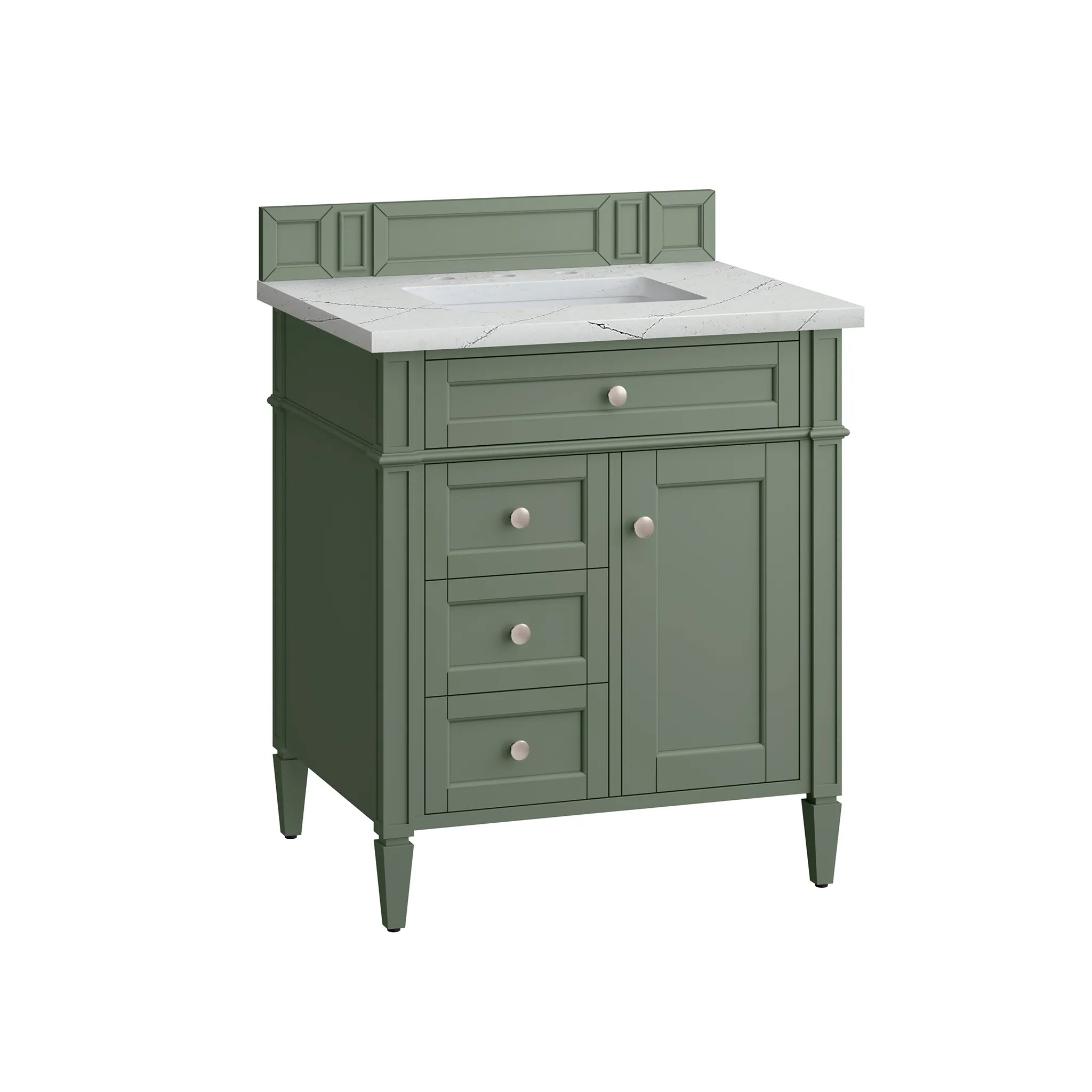 30" Brittany Single Vanity in Smokey Celadon-Ethereal Noctis Silestone-8" Widespread image 5