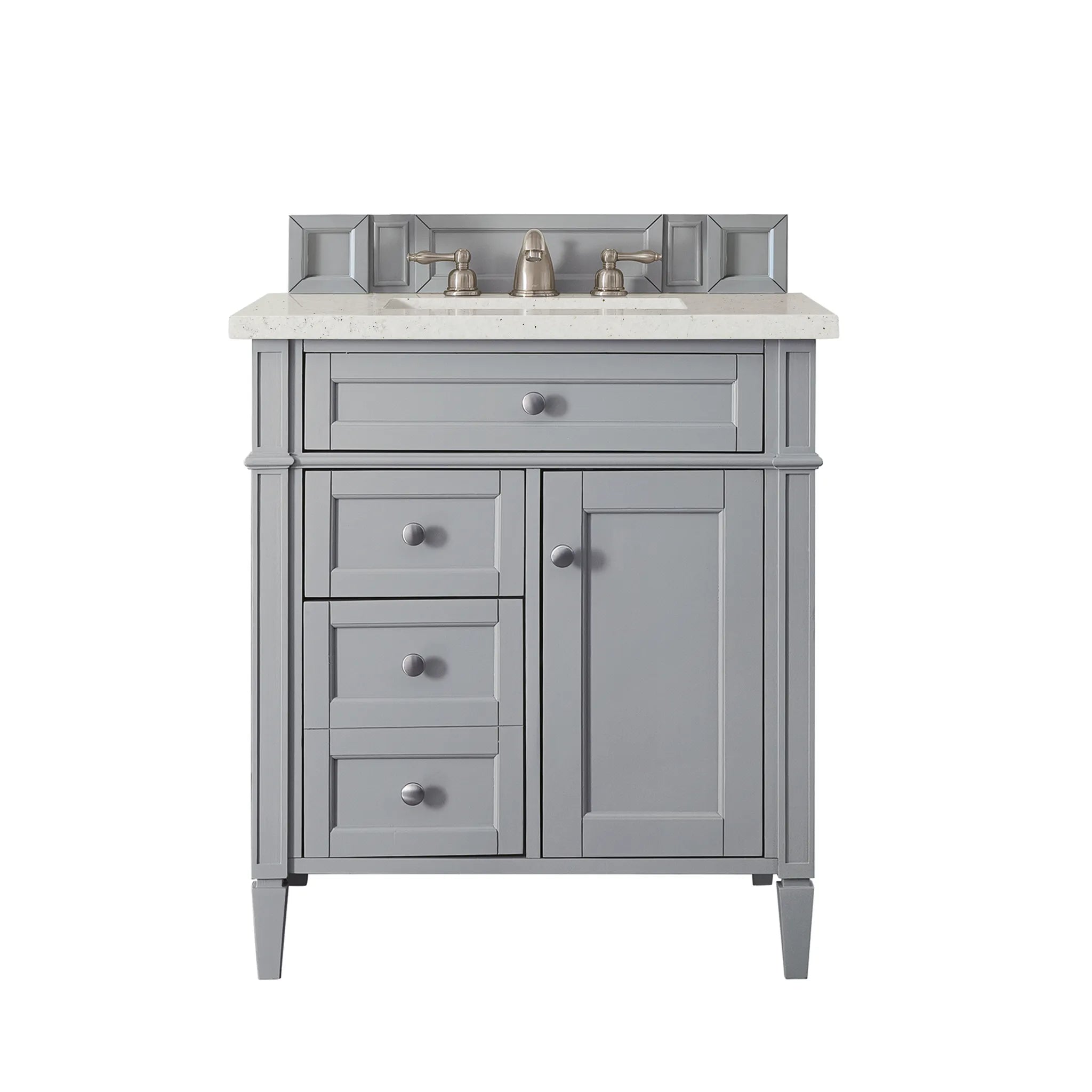30" Brittany Single Vanity in Urban Gray-Lime Delight Silestone-8" Widespread image