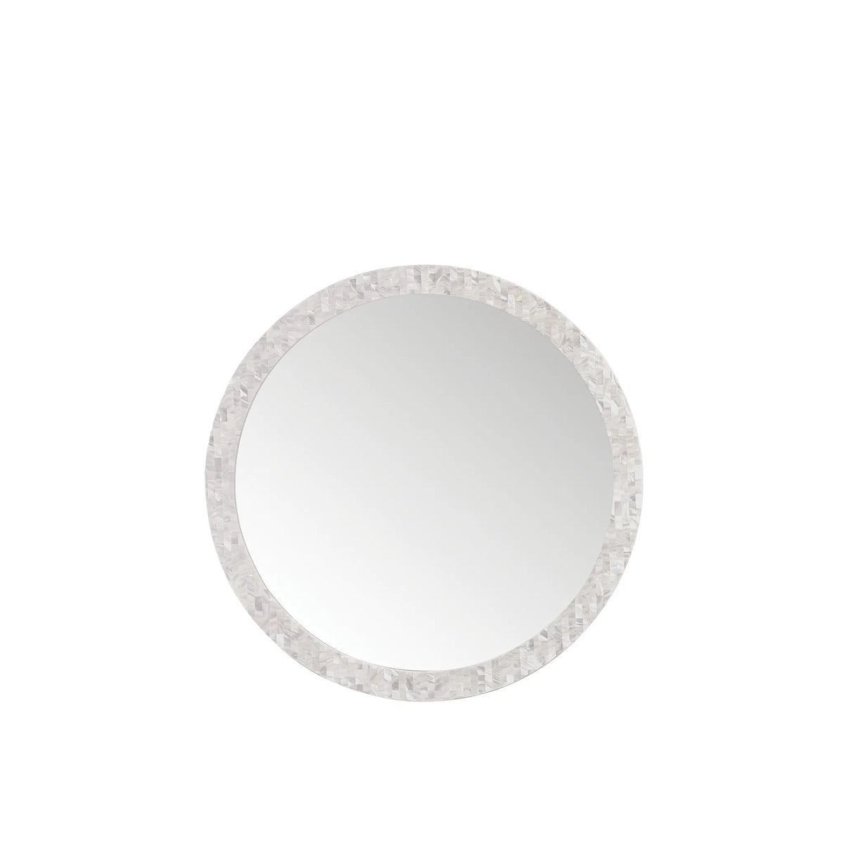30" Callie Round Mirror in White Mother of Pearl image