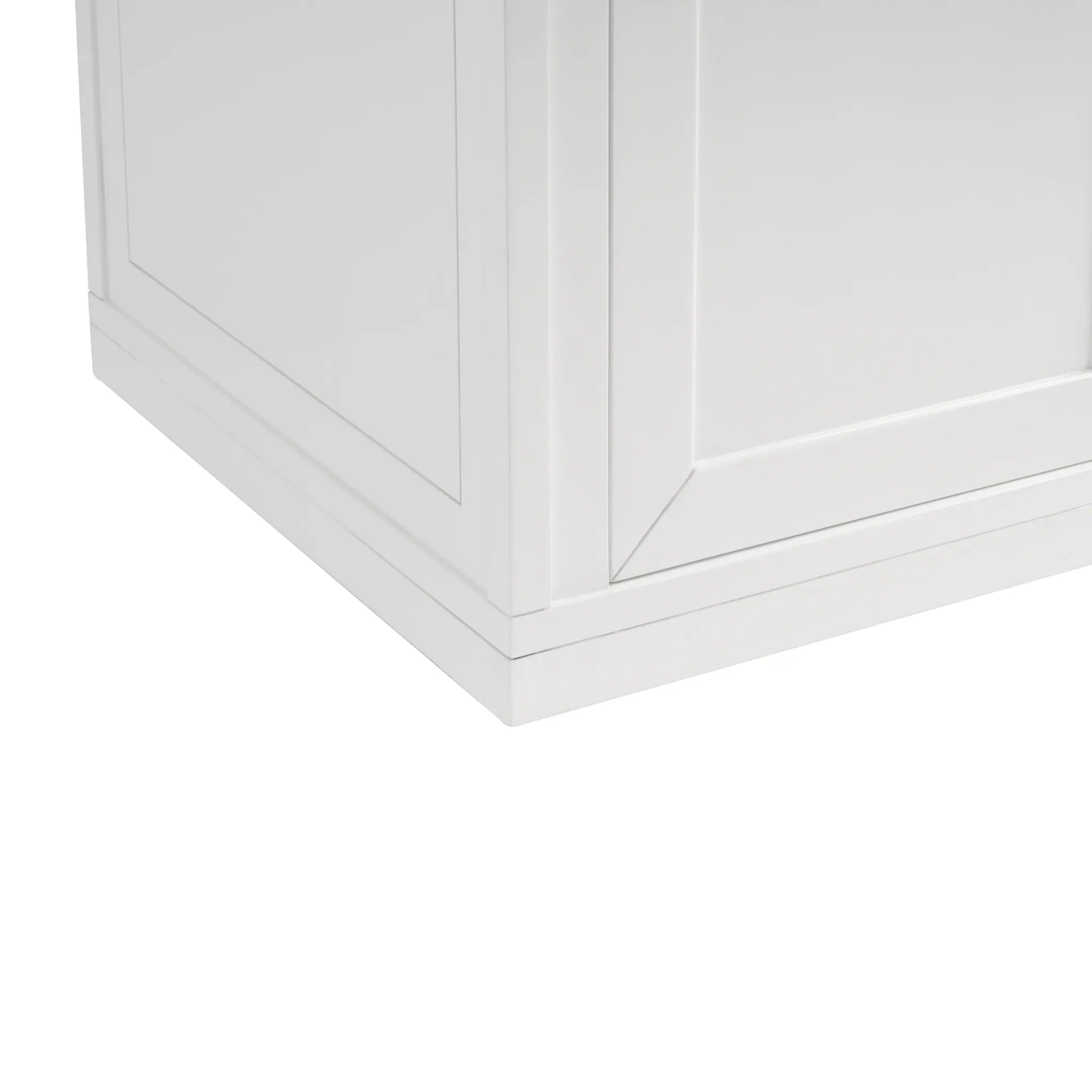 30" Chicago Single Vanity in Glossy White-Ethereal Noctis Silestone-8" Widespread image 14