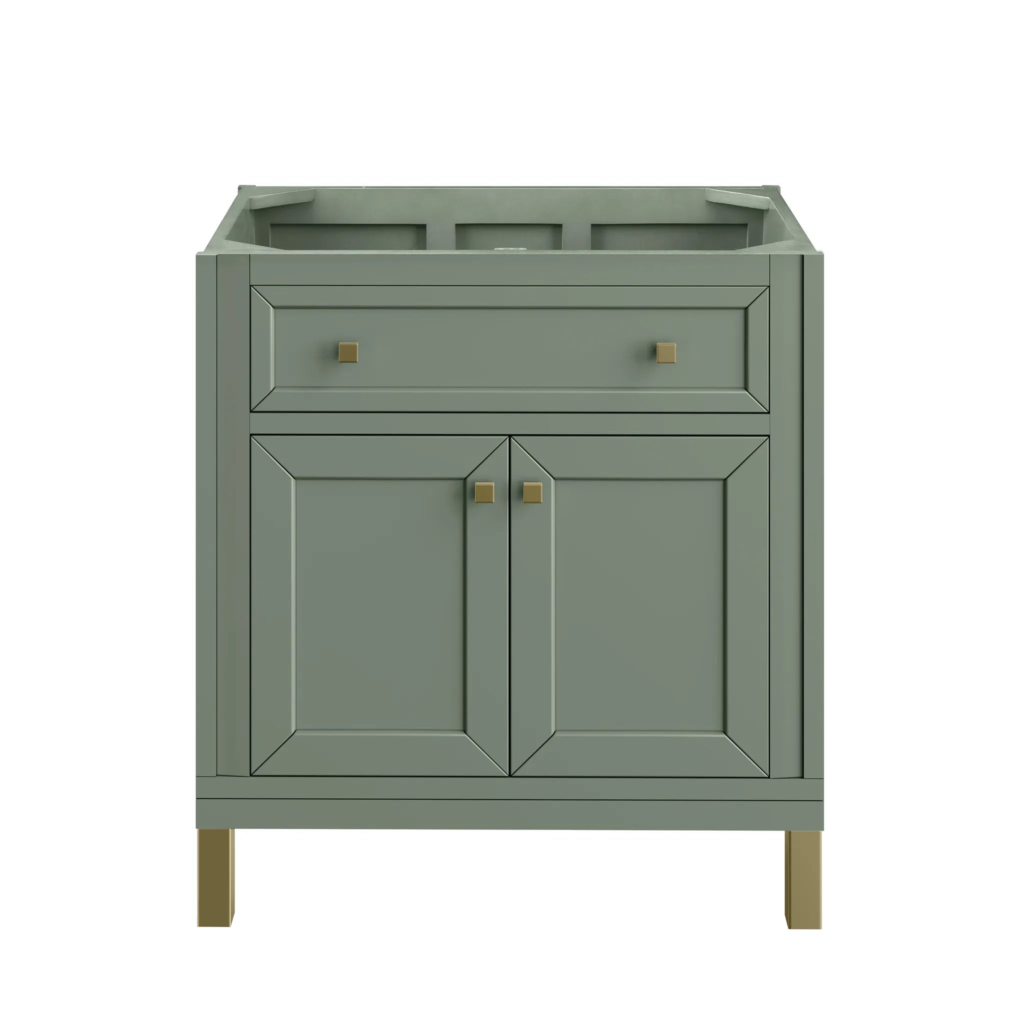 30" Chicago Single Vanity in Smokey Celadon-Ethereal Noctis Silestone-8" Widespread image 7