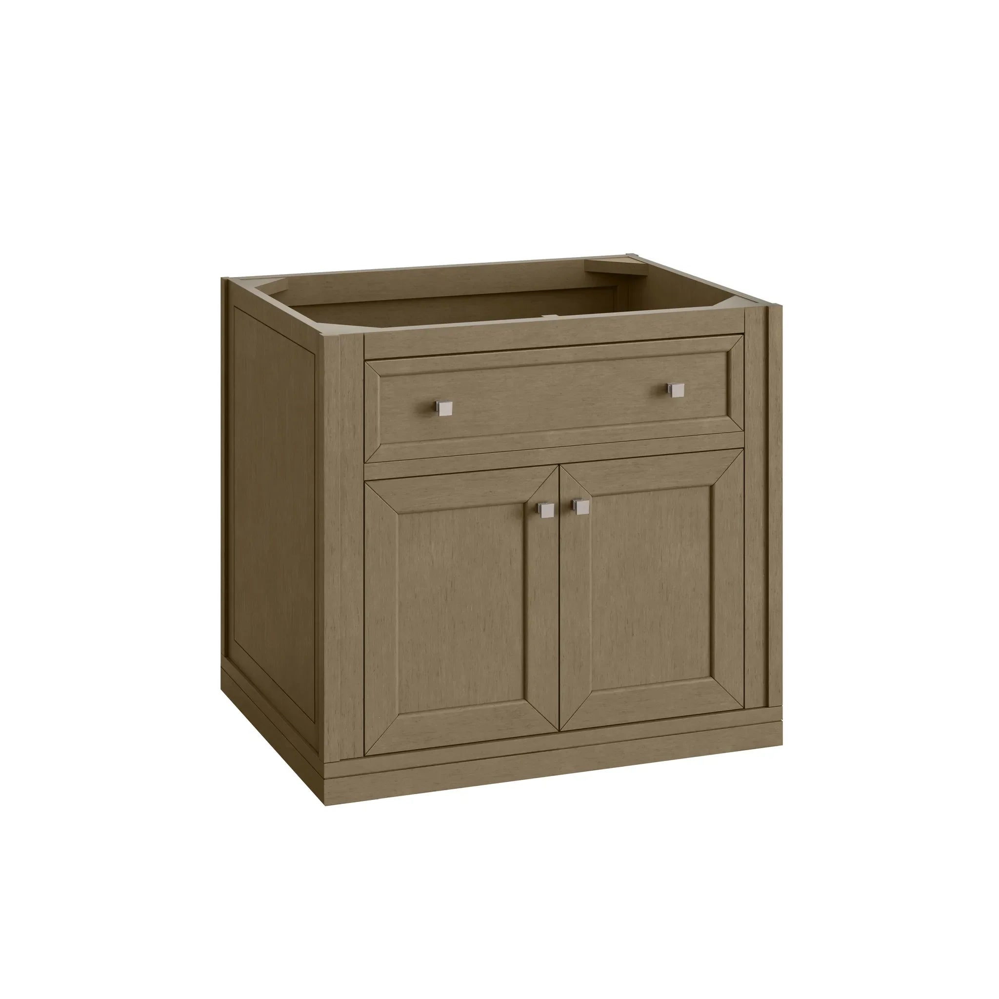 30" Chicago Single Vanity in Walnut Whisper-Lime Delight Silestone-8" Widespread image 3