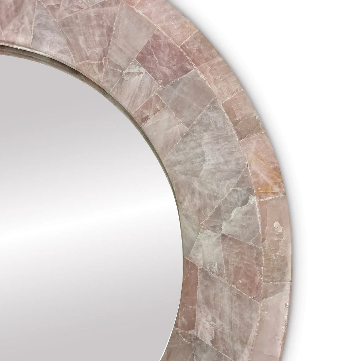 30" Coralie Pink Quartz Round Mirror by Ambella Home image 2