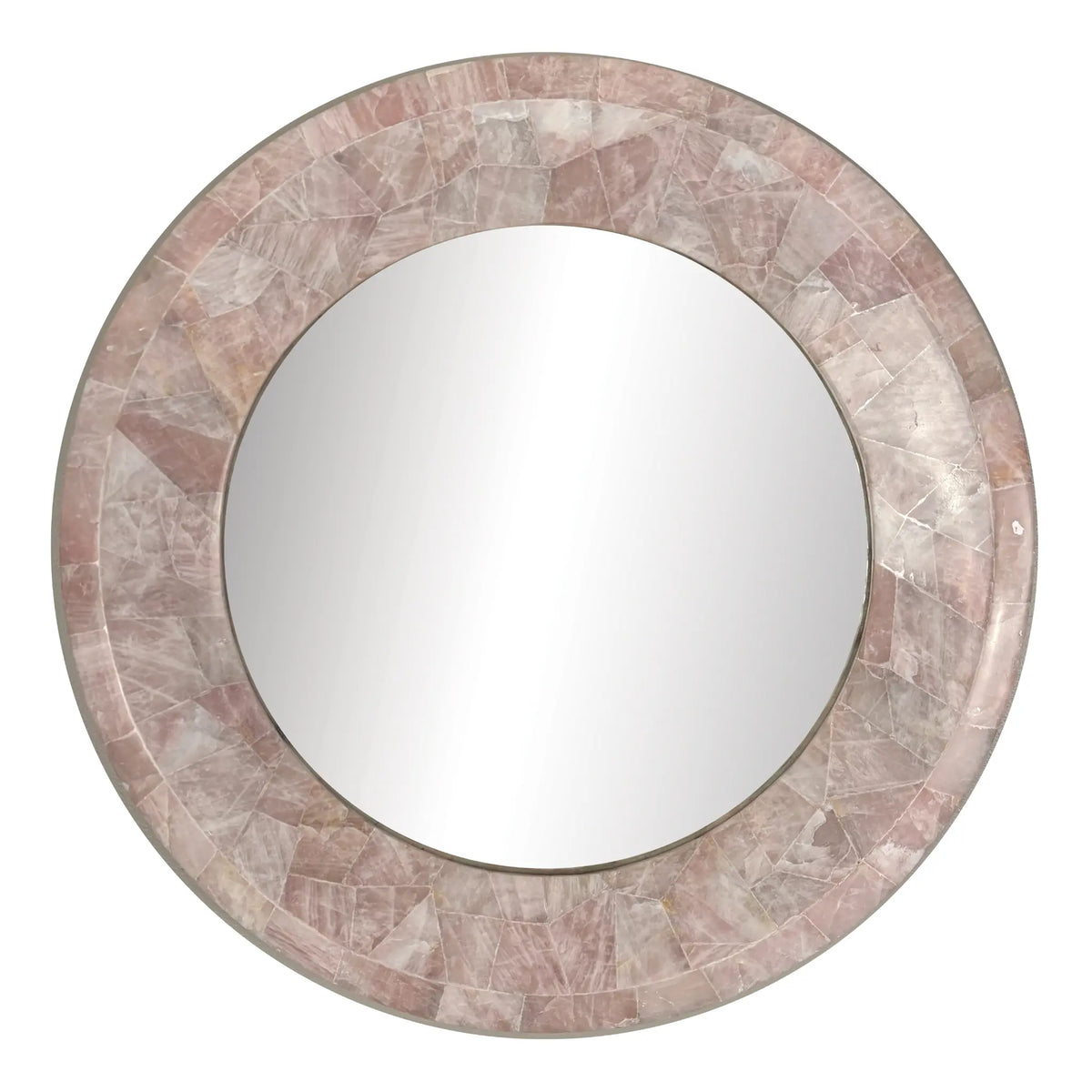 30" Coralie Pink Quartz Round Mirror by Ambella Home image