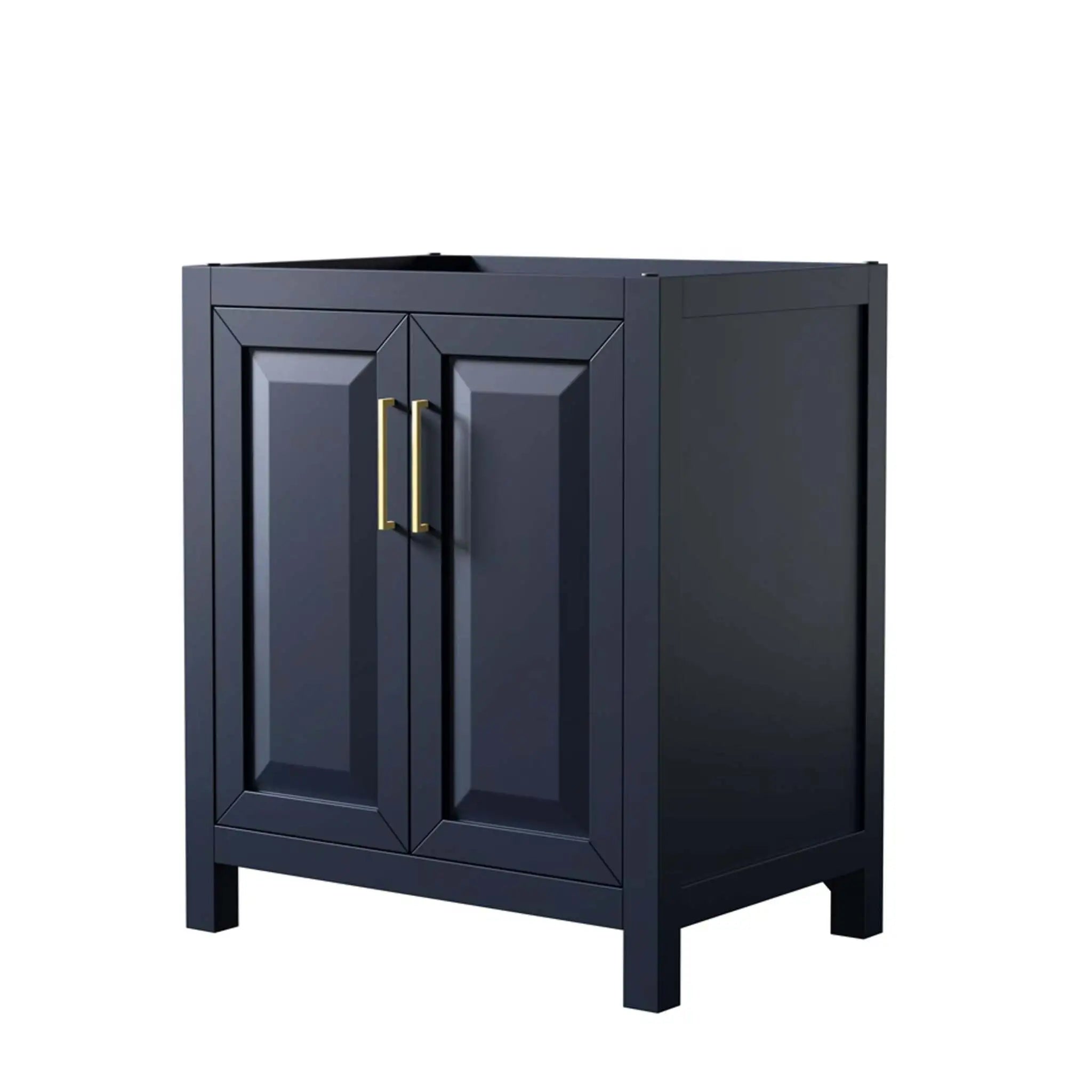 30" Daria Single Bathroom Vanity in Dark Blue with Brushed Gold Trim by Wyndham