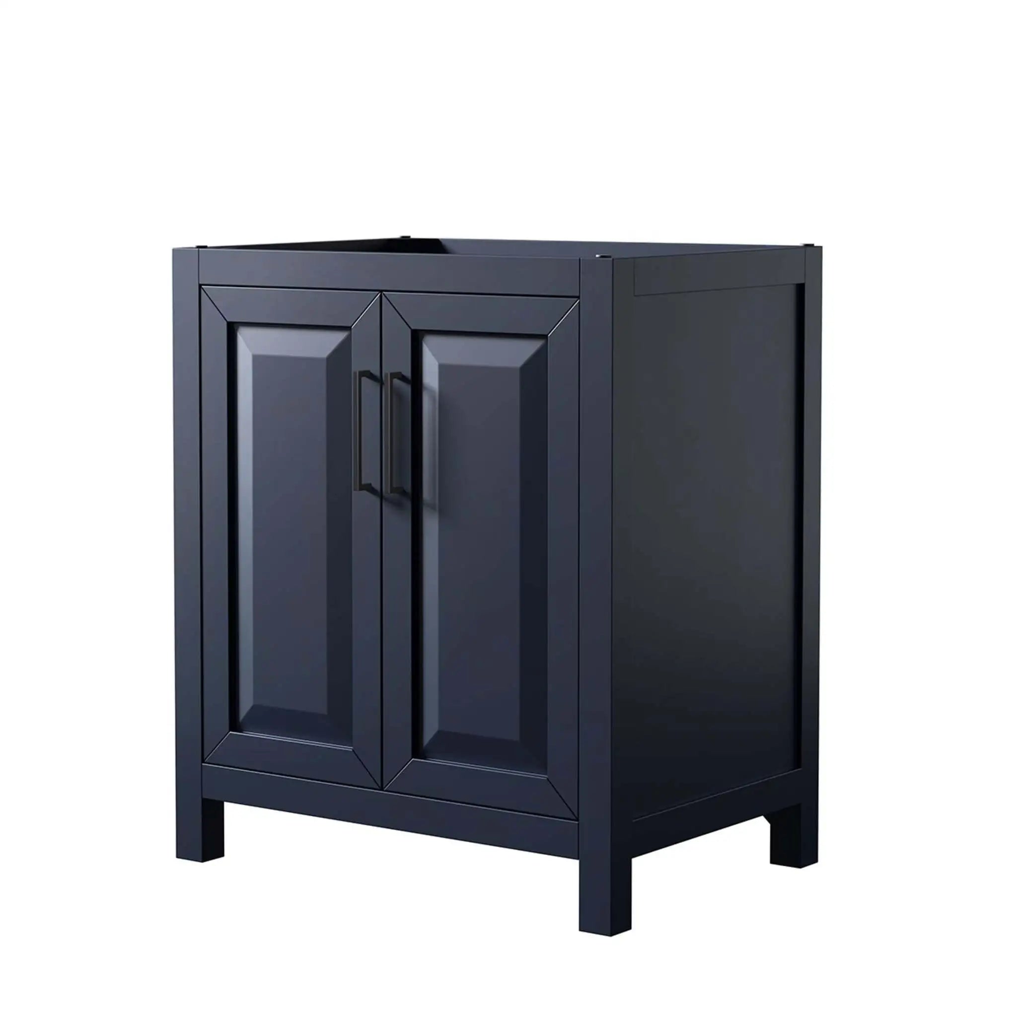30" Daria Single Bathroom Vanity in Dark Blue with Matte Black Trim by Wyndham