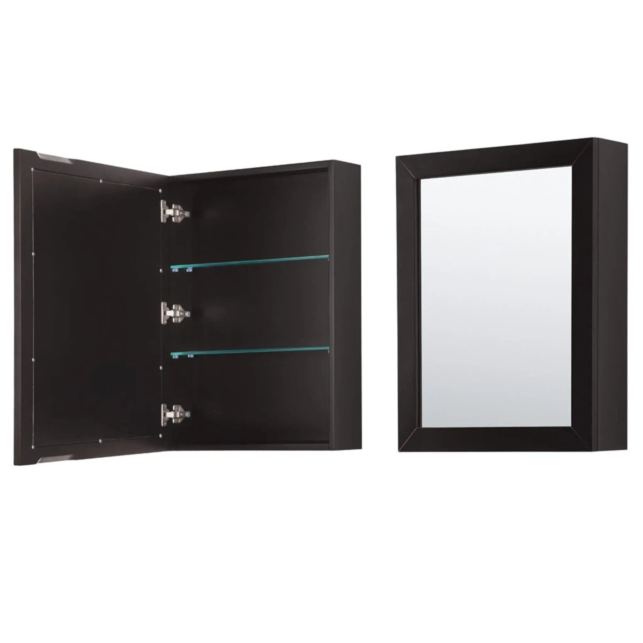 30" Daria Single Bathroom Vanity in Dark Espresso with Matte Black Trim & Medicine Cabinet by Wyndham