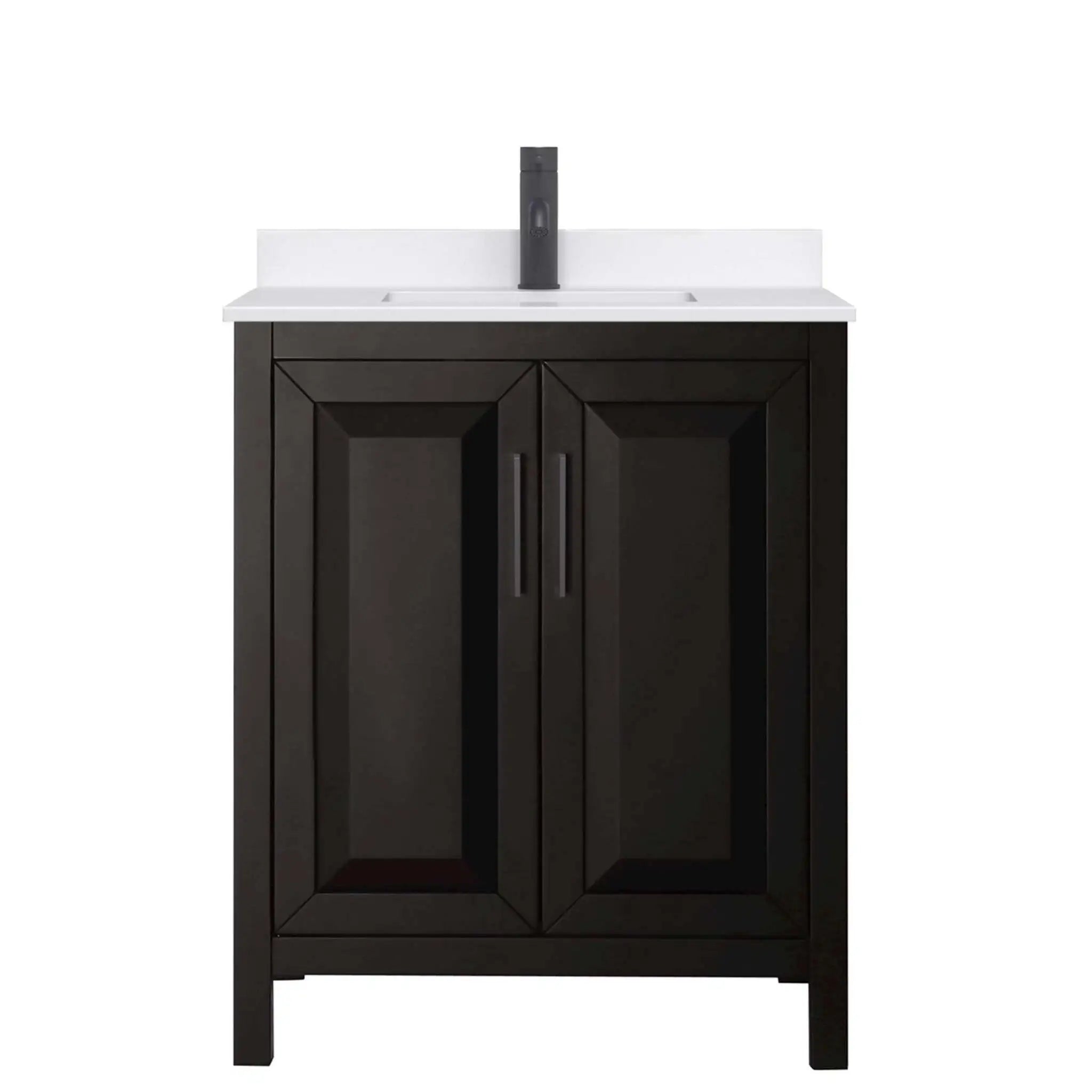 30" Daria Single Bathroom Vanity in Dark Espresso with Matte Black Trim by Wyndham