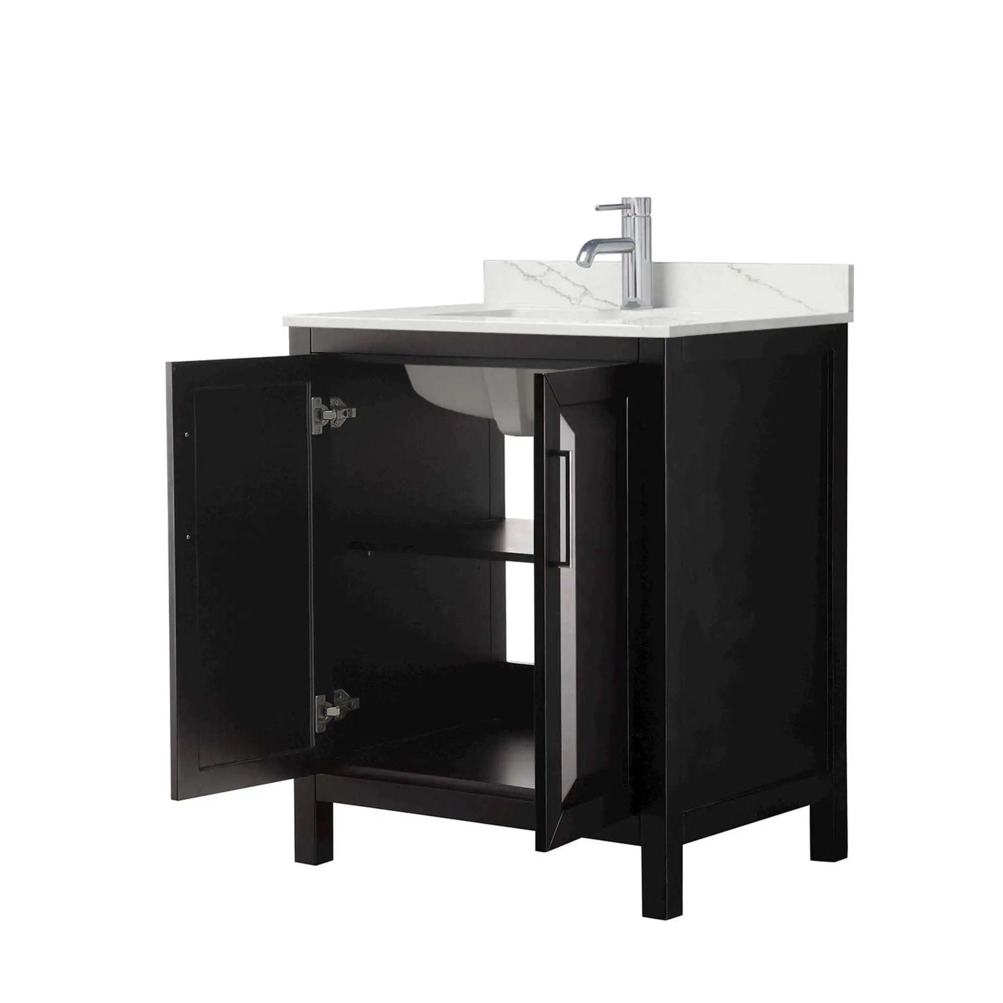 30" Daria Single Bathroom Vanity in Dark Espresso with Polished Chrome Trim by Wyndham