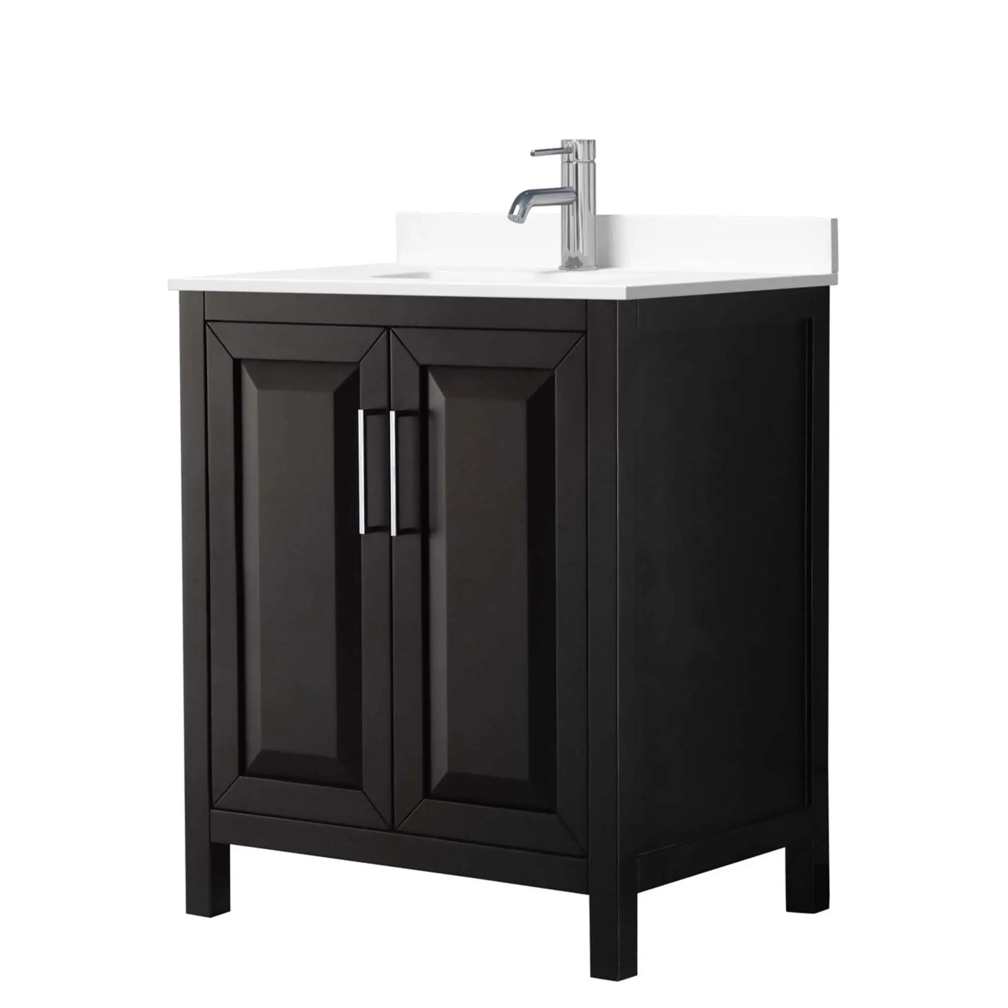 30" Daria Single Bathroom Vanity in Dark Espresso with Polished Chrome Trim by Wyndham