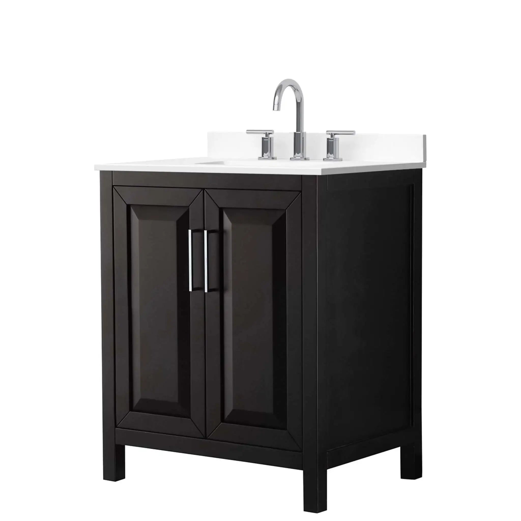 30" Daria Single Bathroom Vanity in Dark Espresso with Polished Chrome Trim by Wyndham